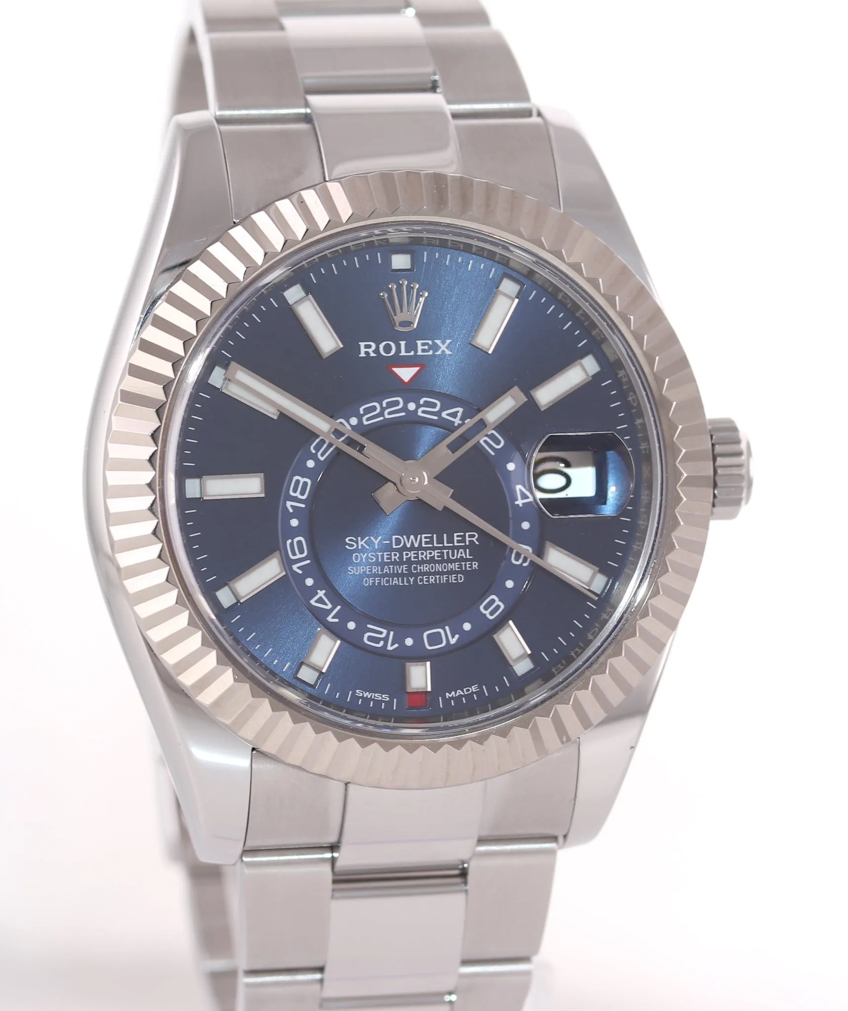 Rolex Sky-Dweller Stainless White Gold BLUE DIAL 42mm 326934 Watch Box