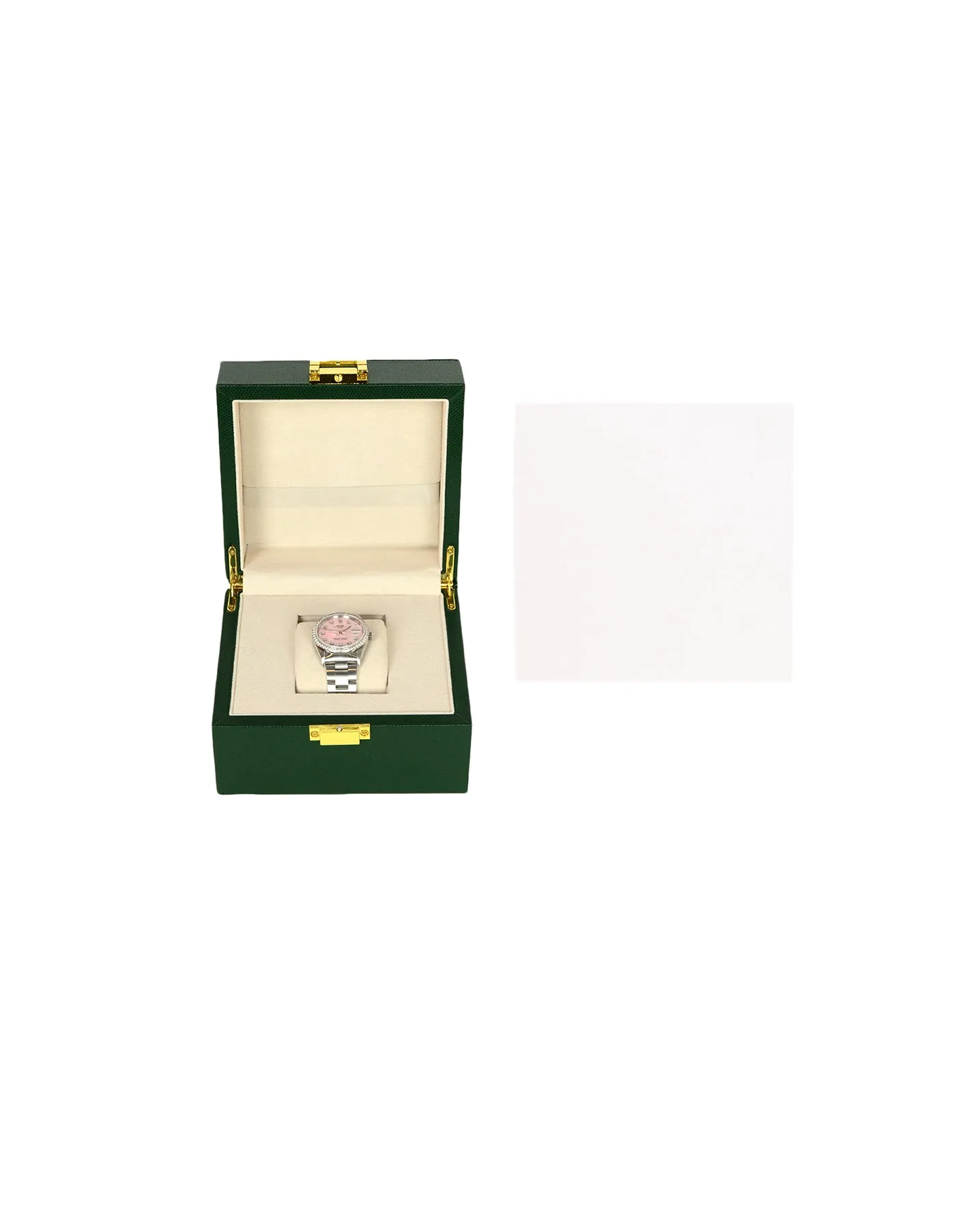 Rolex Stainless Steel/Pink 34mm Automatic Oyster Perpetual Date 15200 Watch w. Diamonds