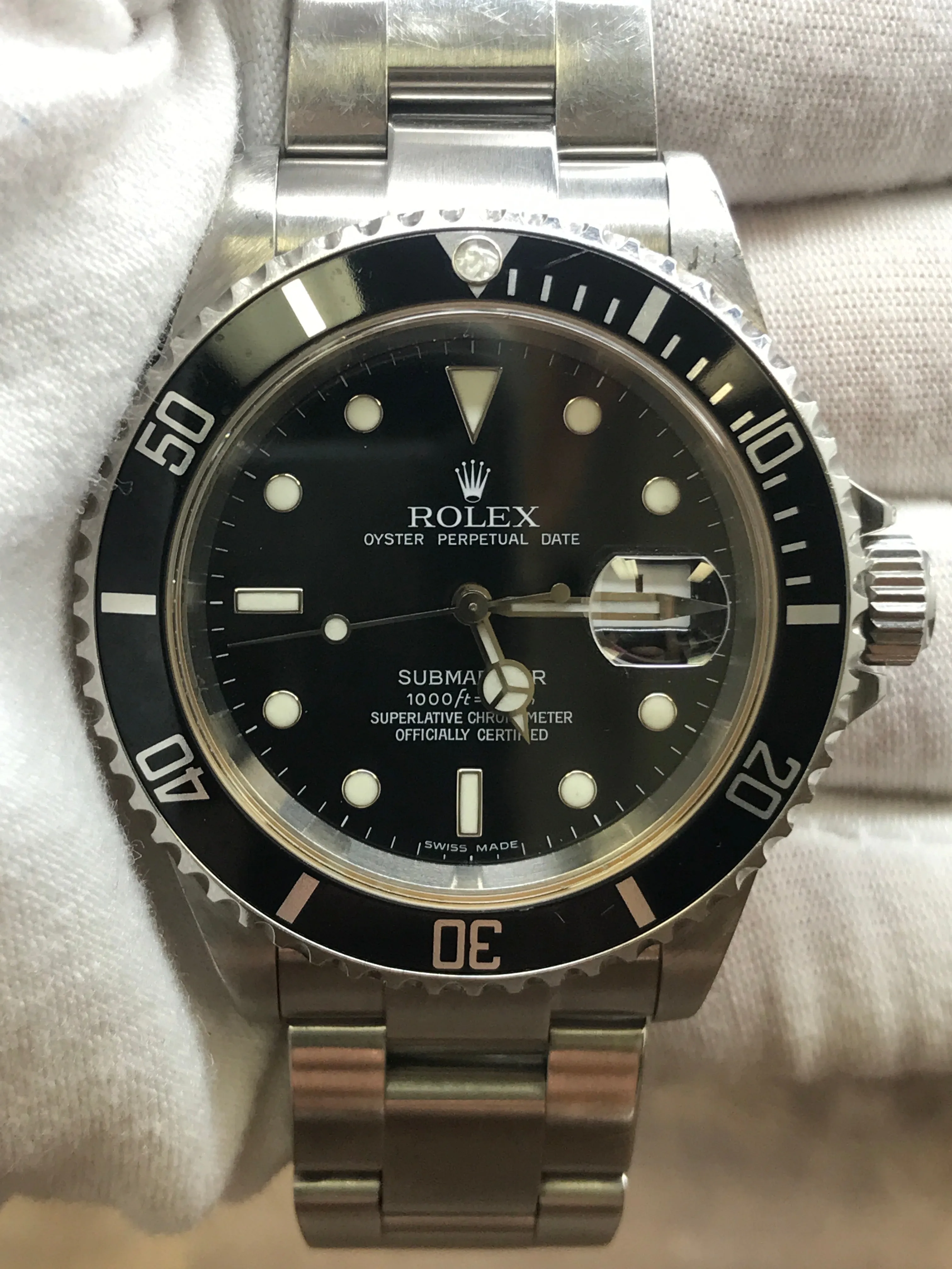 Rolex Submariner Date 16610 Black Dial Automatic Men's Watch