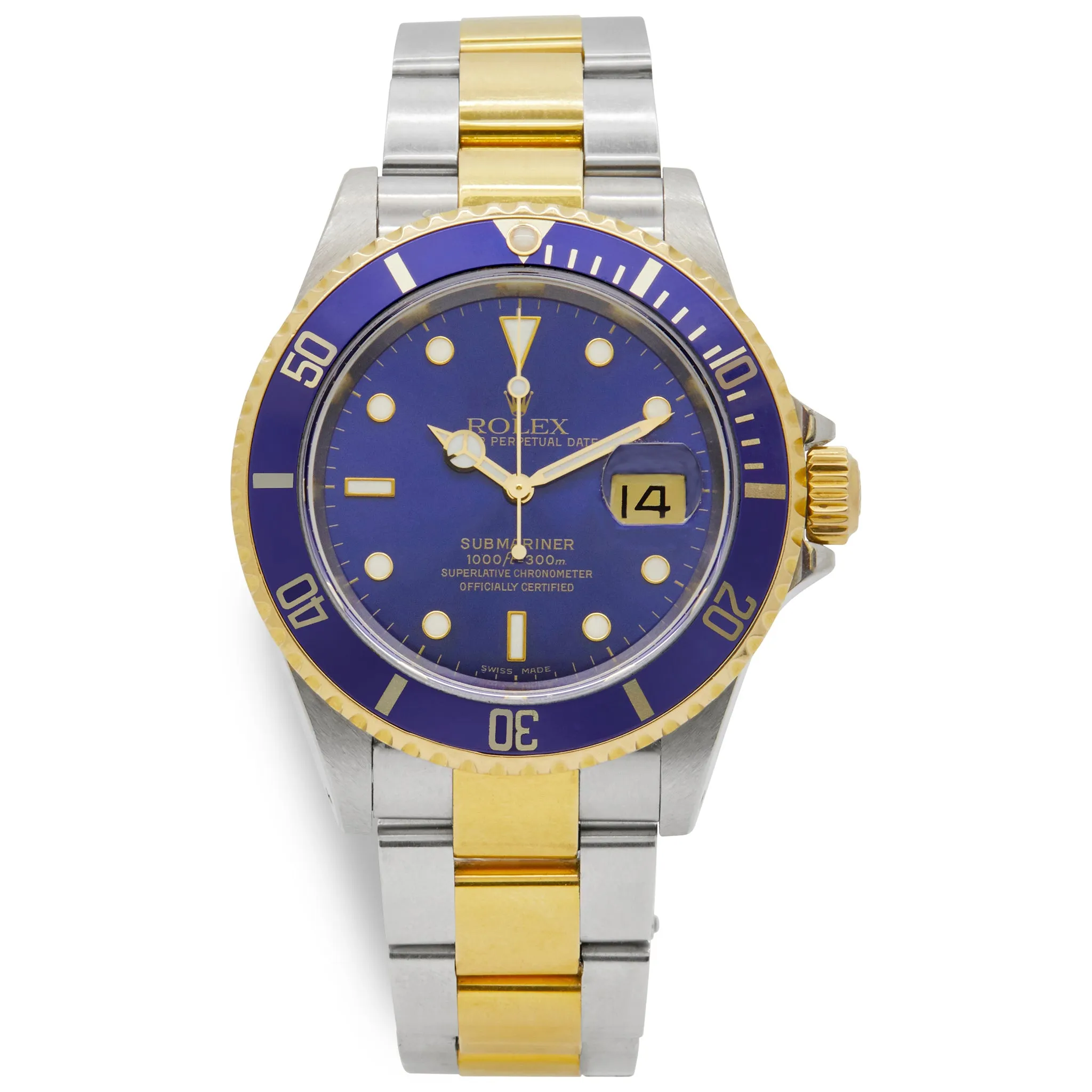 Rolex Submariner Date 16613 Blue Dial Automatic Men's Watch