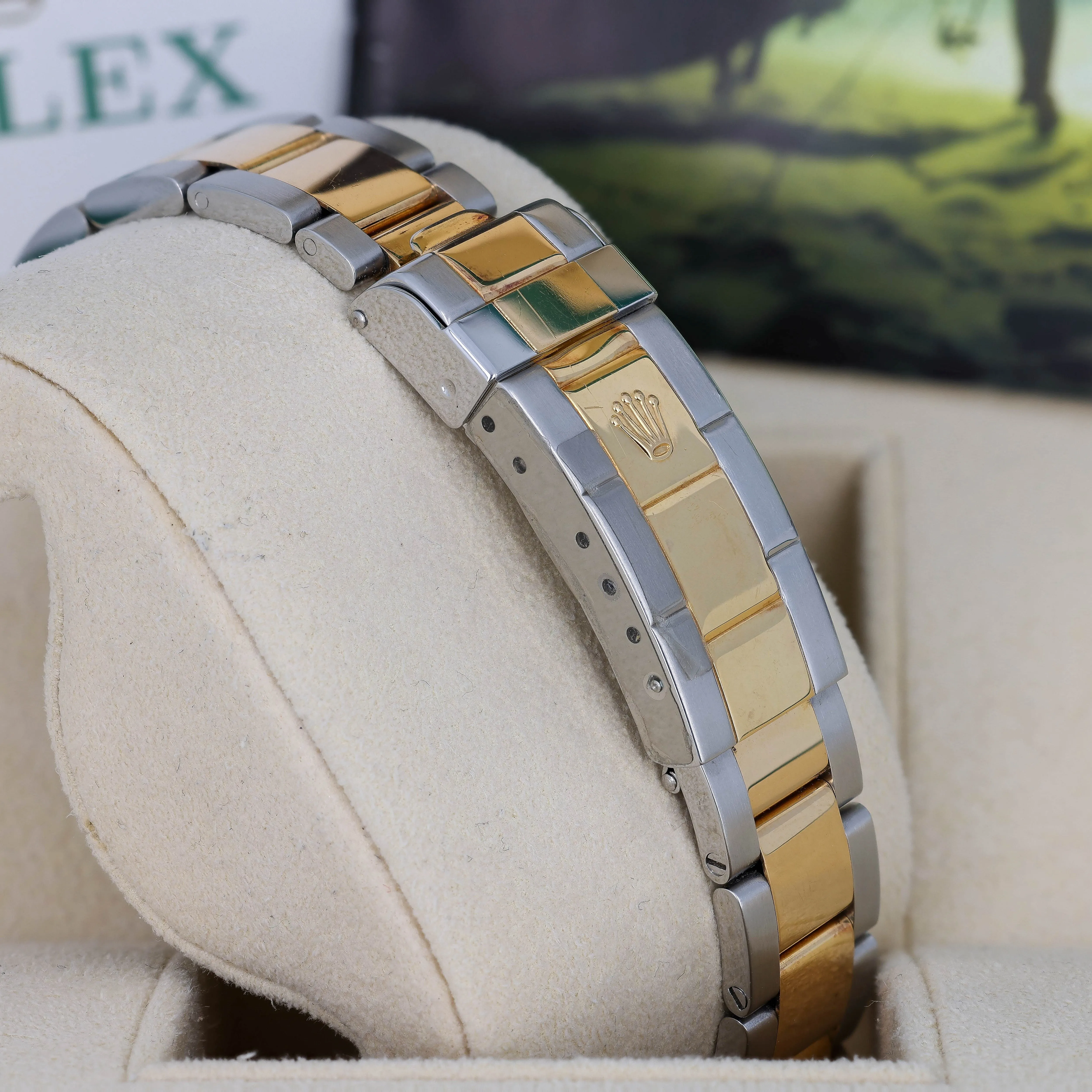 Rolex Submariner Date 16613 T Serti Silver Blue 2006 Yellow Gold Steel 40 mm