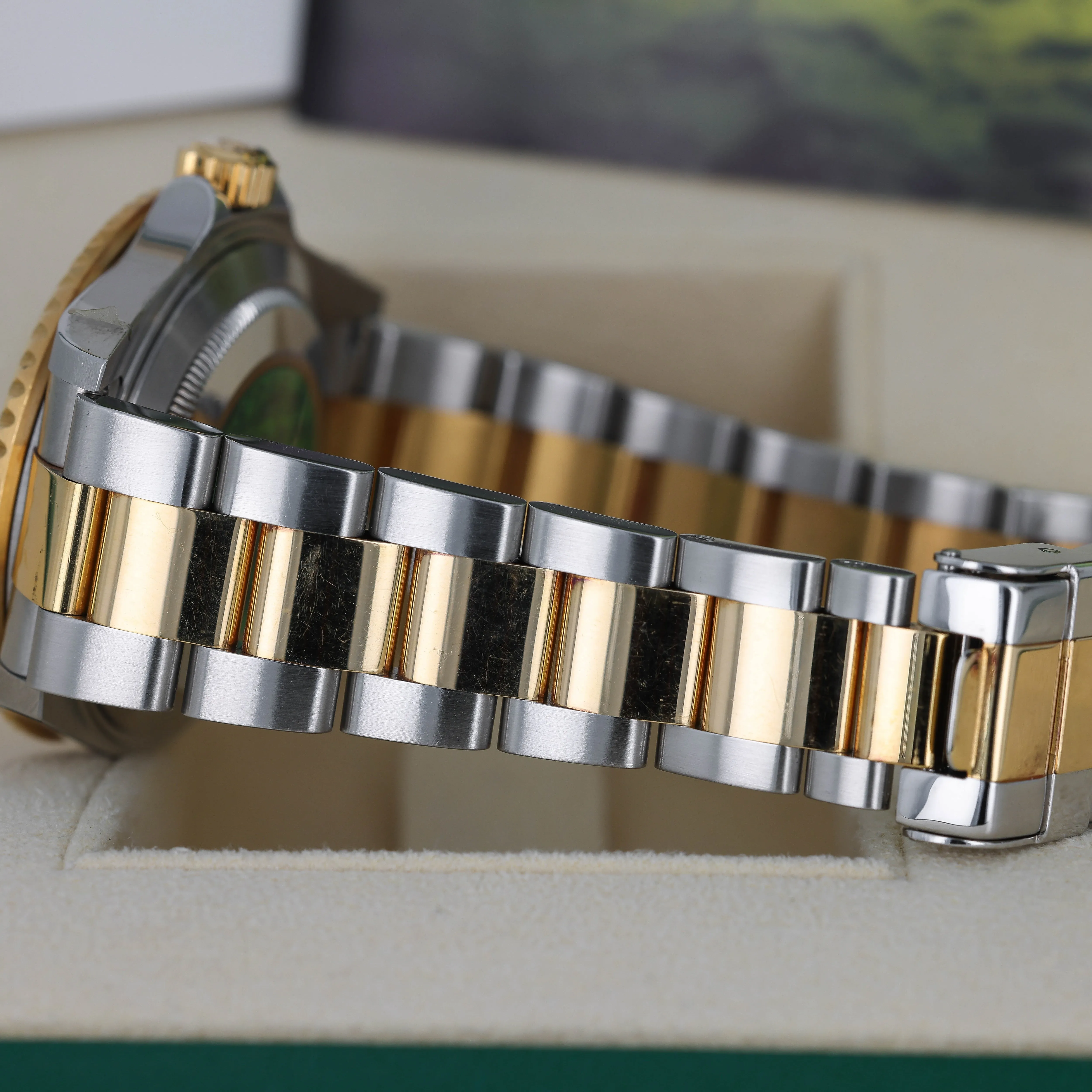 Rolex Submariner Date 16613 T Serti Silver Blue 2006 Yellow Gold Steel 40 mm