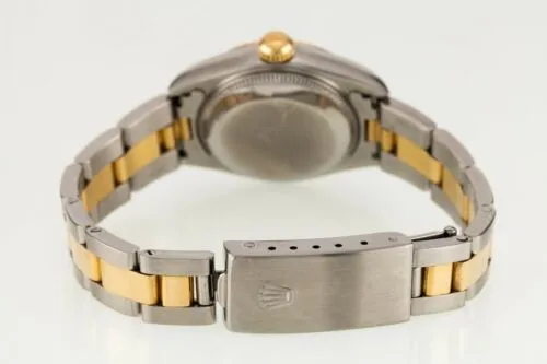Rolex Women's Two Tone Stainless & 18k Gold OPDJ with Black Dial 79163