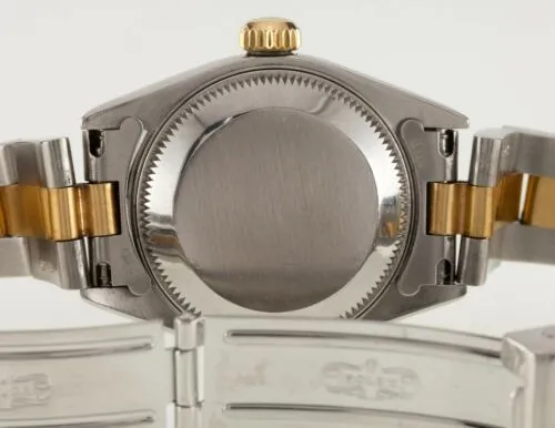Rolex Women's Two Tone Stainless & 18k Gold OPDJ with Black Dial 79163