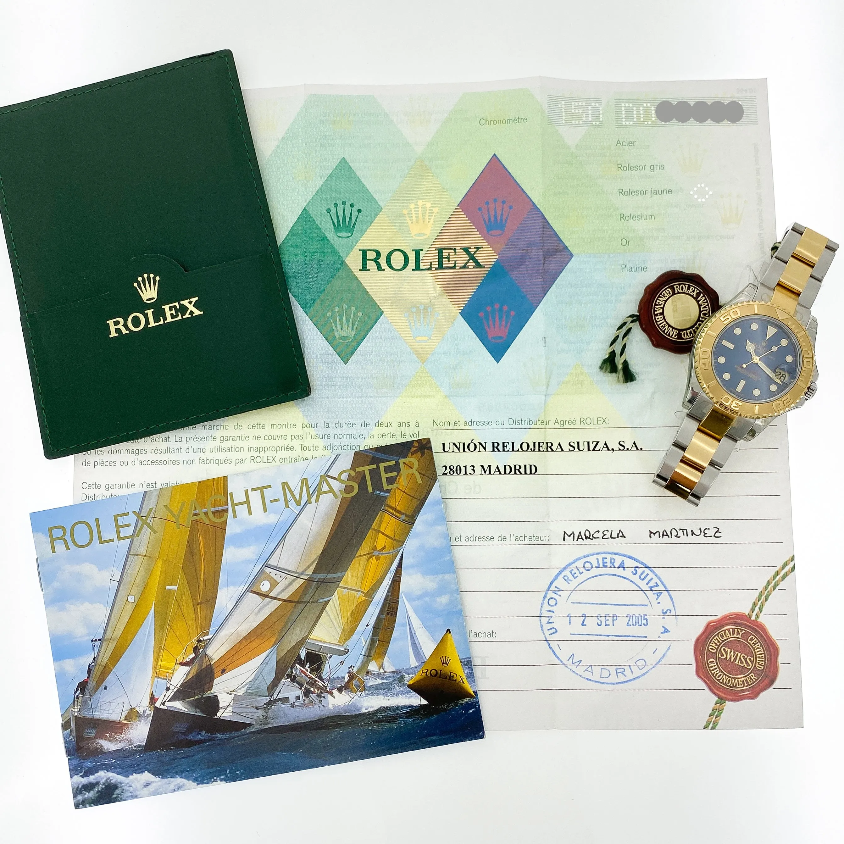 Rolex Yacht-Master 168623 Midsize 2005 Papers Mint 18k Yellow Gold & Steel 35 mm