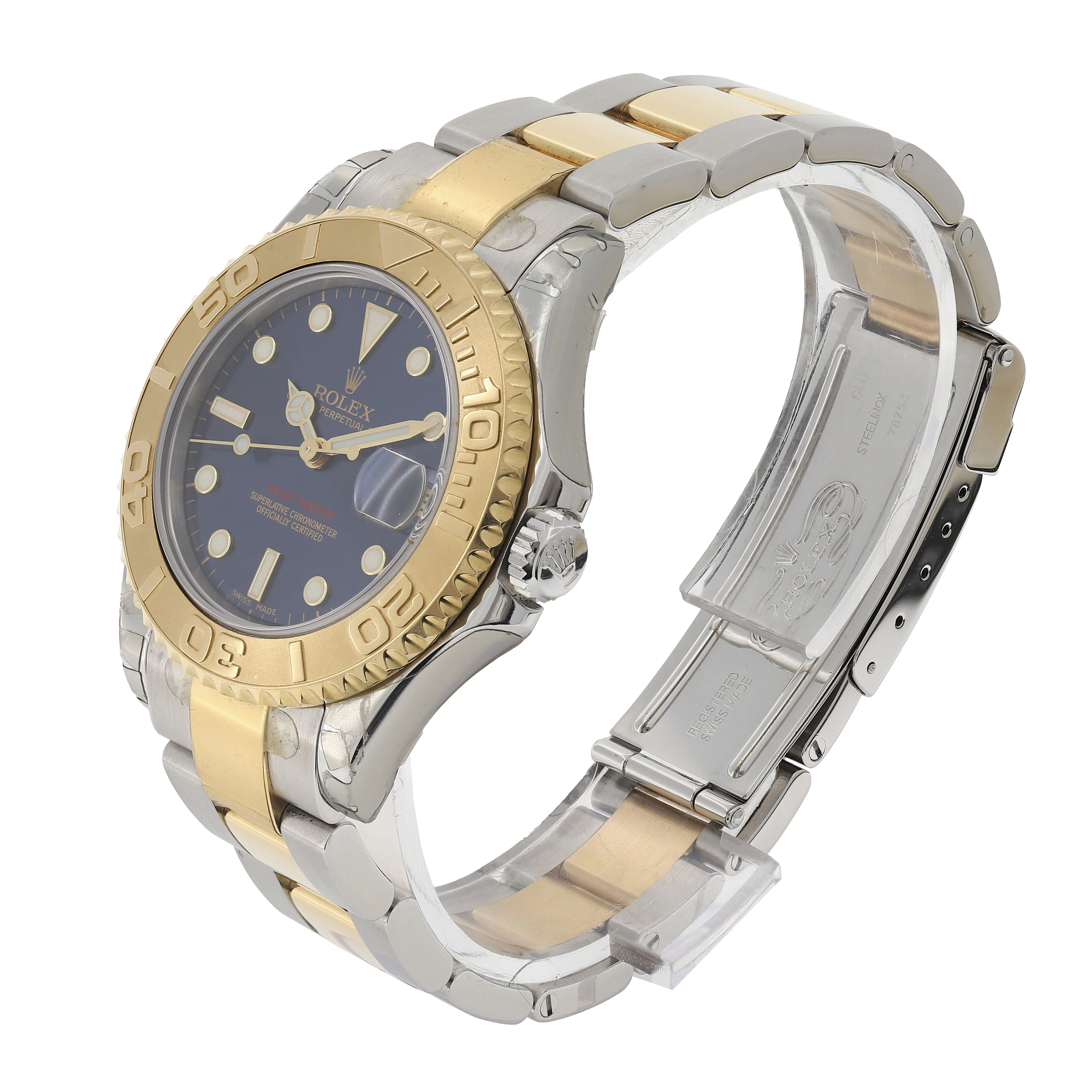 Rolex Yacht-Master 168623 Midsize 2005 Papers Mint 18k Yellow Gold & Steel 35 mm