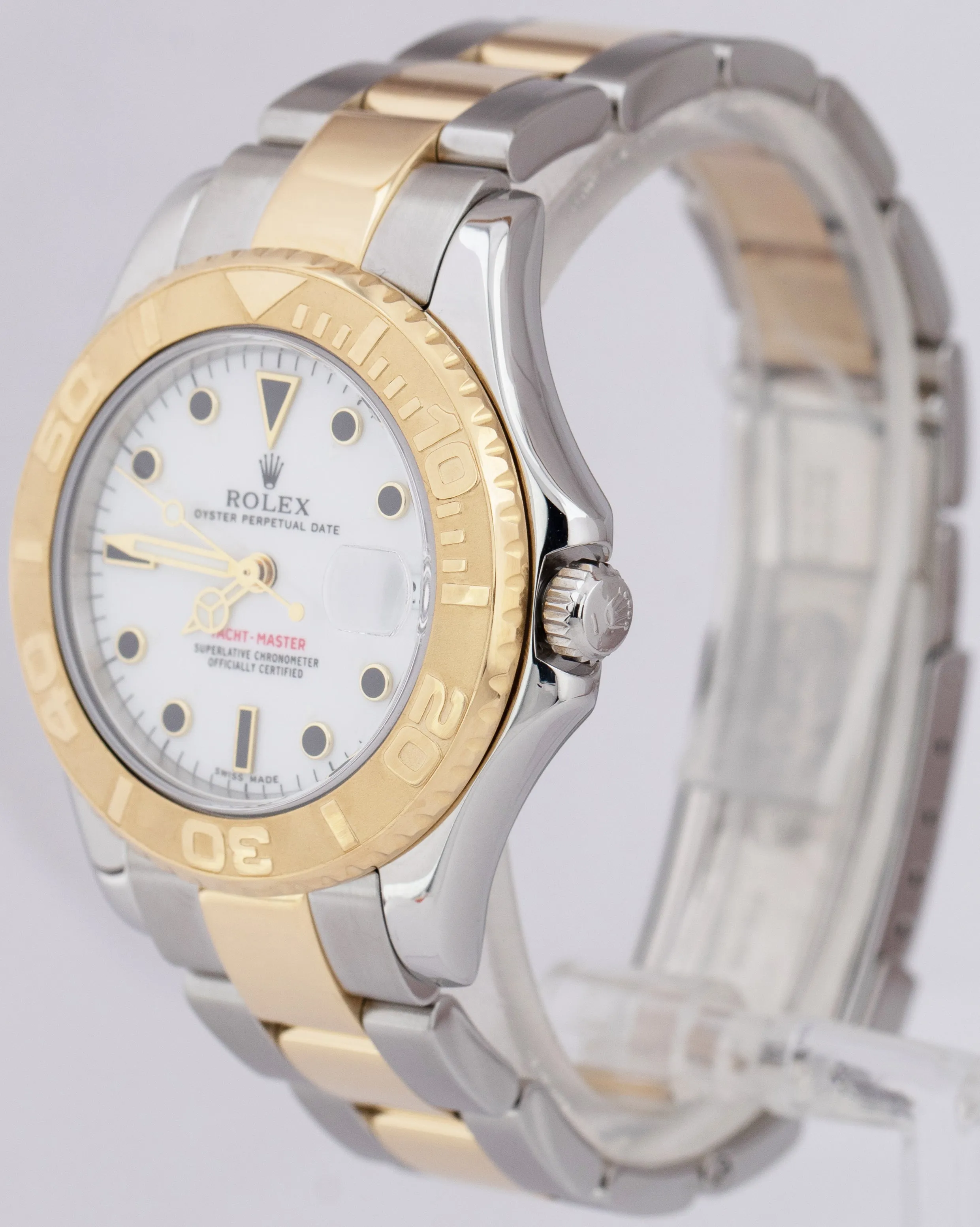 Rolex Yacht-Master Two-Tone Mid-Size 35mm White Gold Stainless Watch 168623 B P