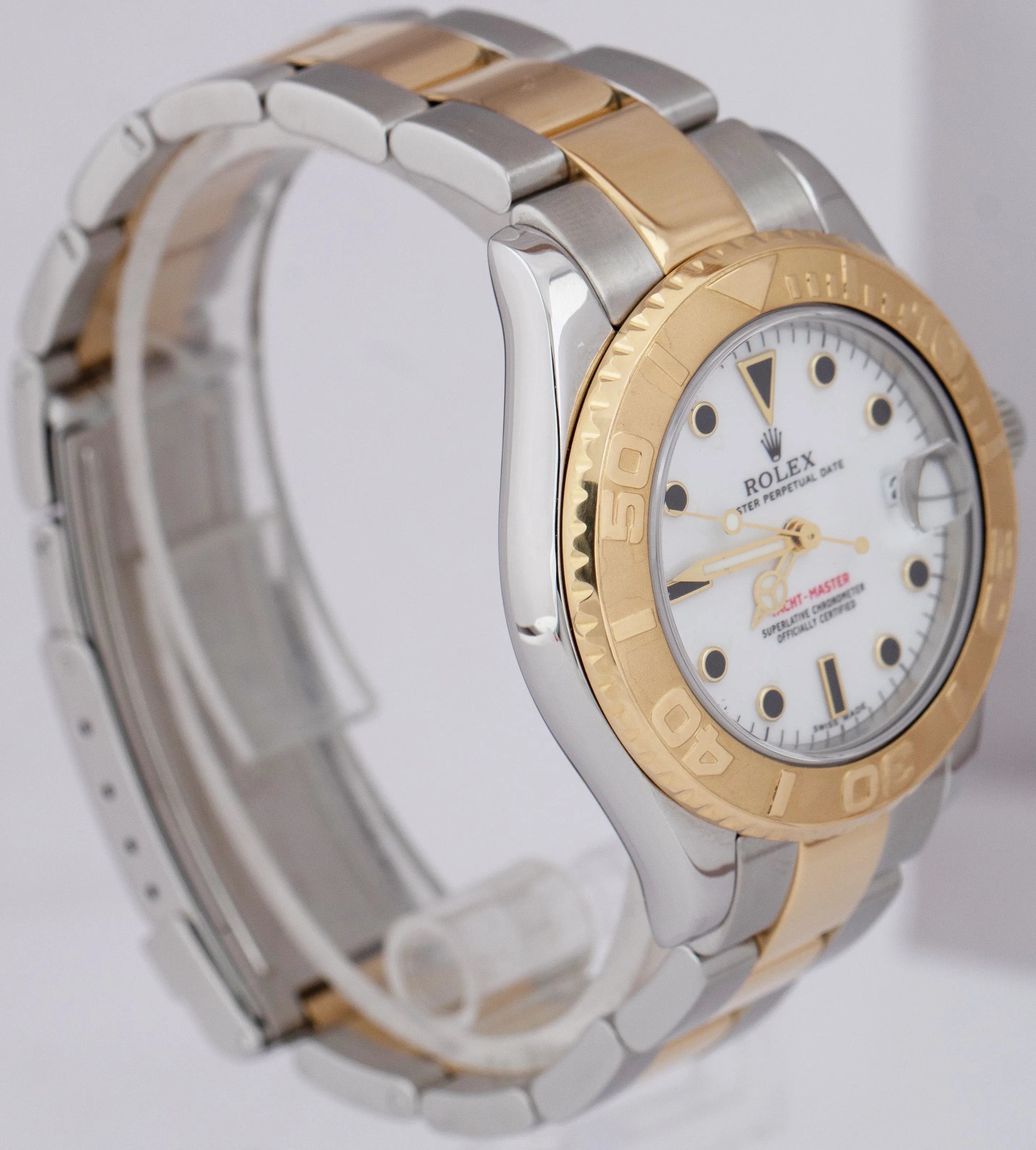 Rolex Yacht-Master Two-Tone Mid-Size 35mm White Gold Stainless Watch 168623 B P