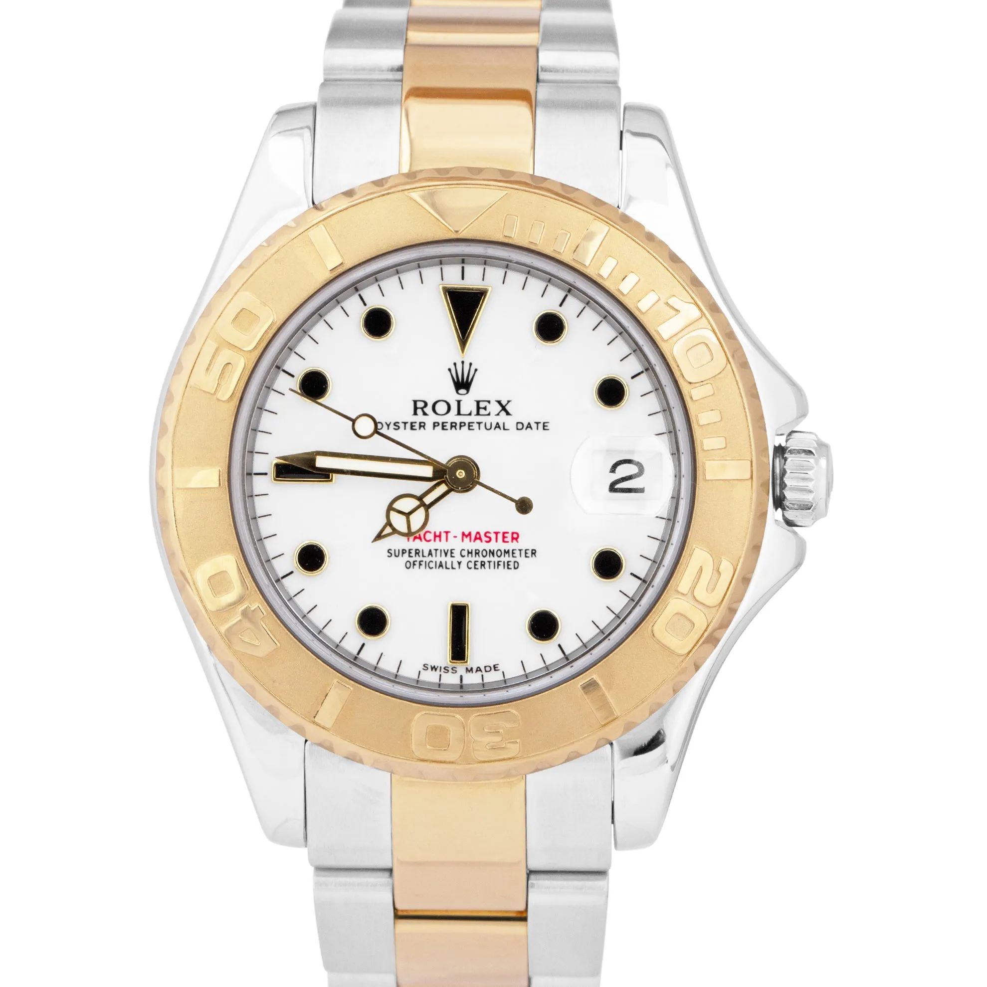 Rolex Yacht-Master Two-Tone Mid-Size 35mm White Gold Stainless Watch 168623 B P