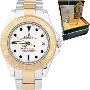 Rolex Yacht-Master Two-Tone Mid-Size 35mm White Gold Stainless Watch 168623 B P