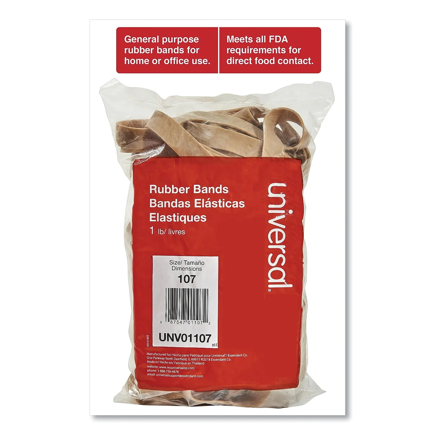 Rubber Bands Size 107 7 X 5/8 40 Bands/1Lb (40/Pack)