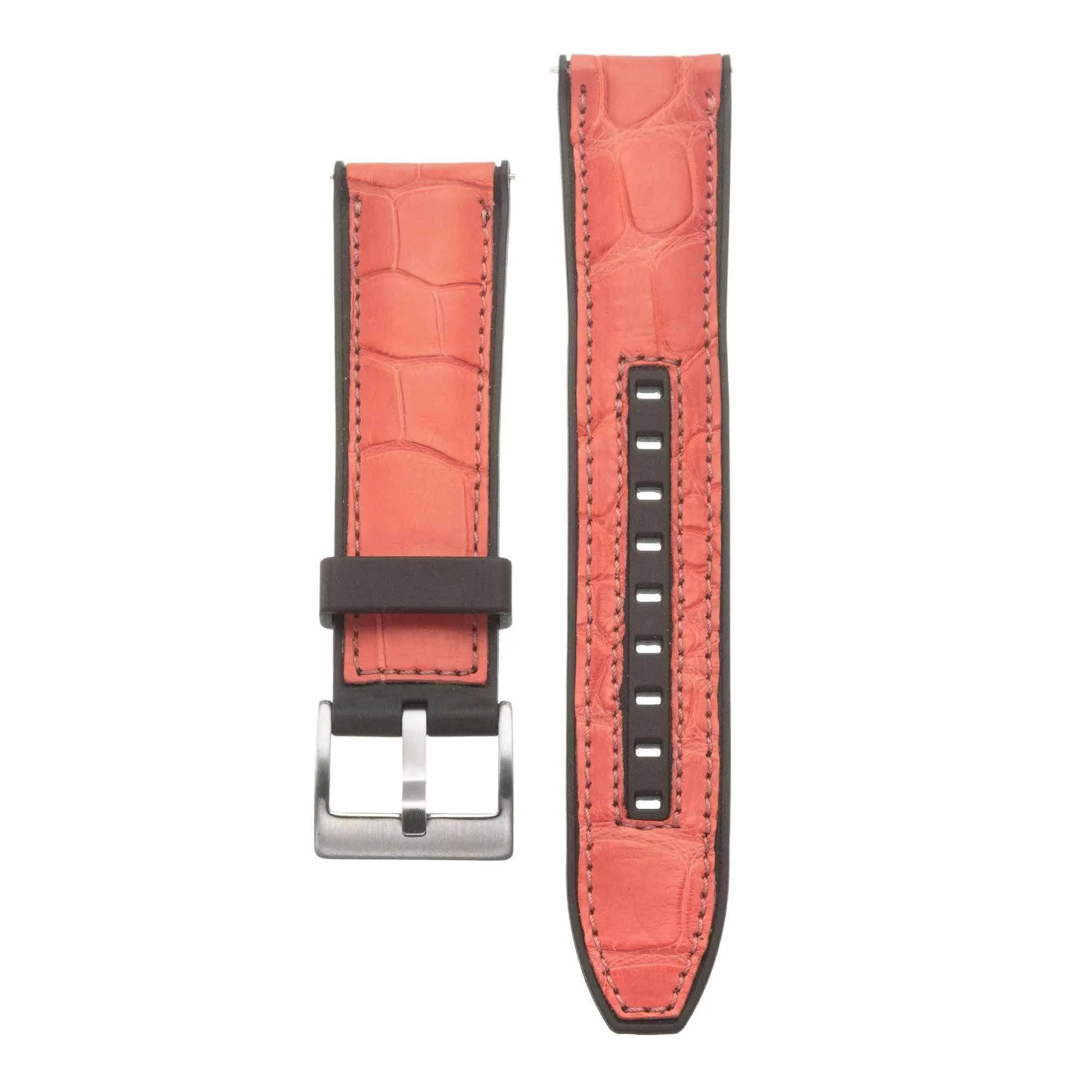Rubber Pink Alligator Watch Band
