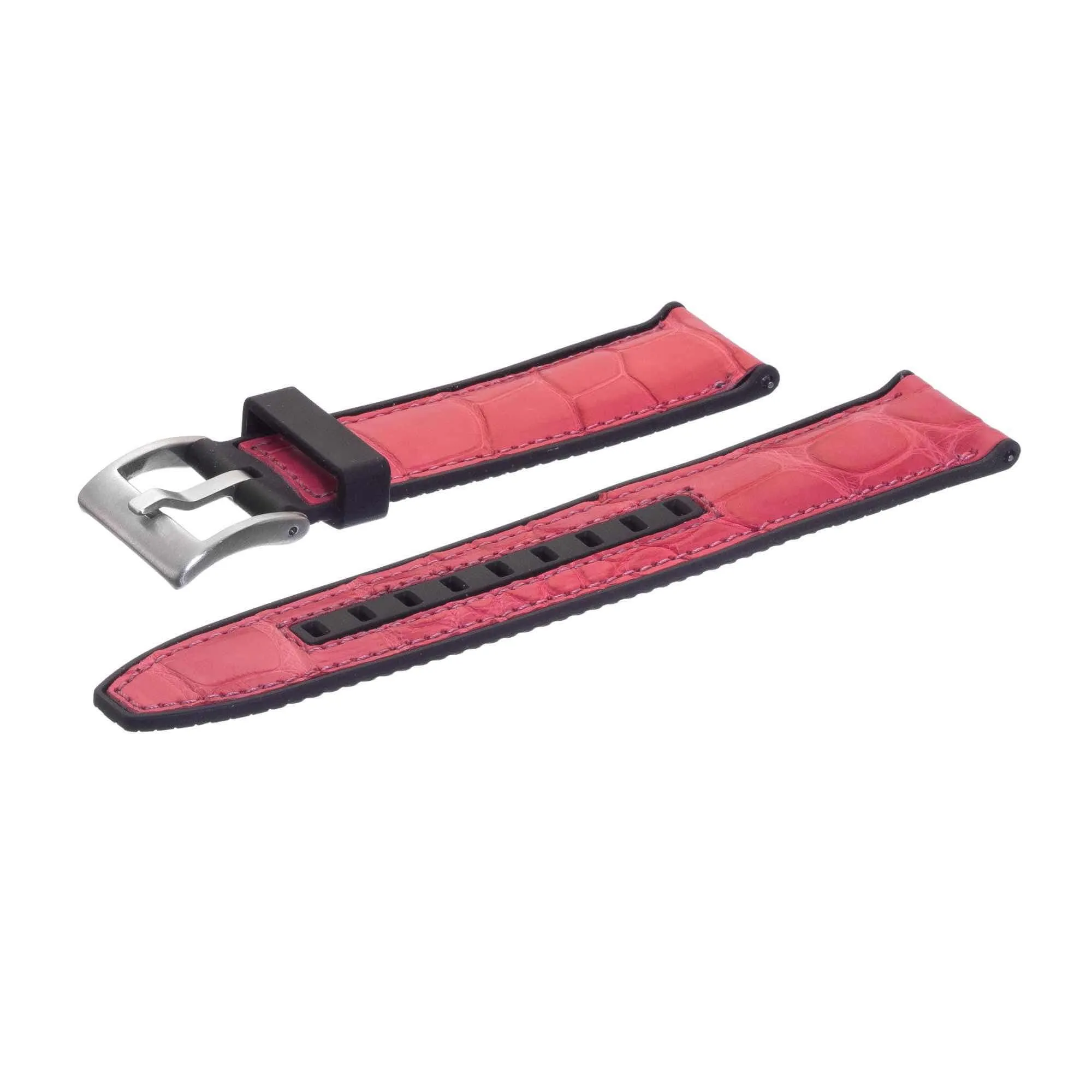 Rubber Pink Alligator Watch Band