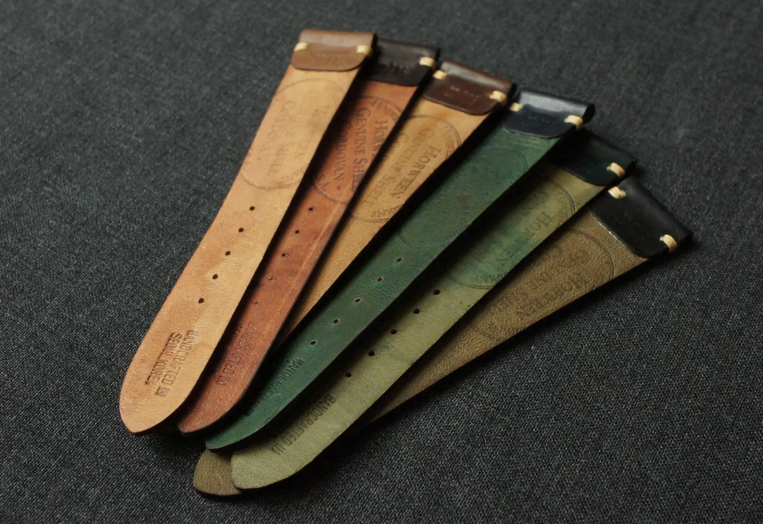 SADDLE TAN NATURAL HORWEEN SHELL CORDOVAN CUSTOM MADE STRAP