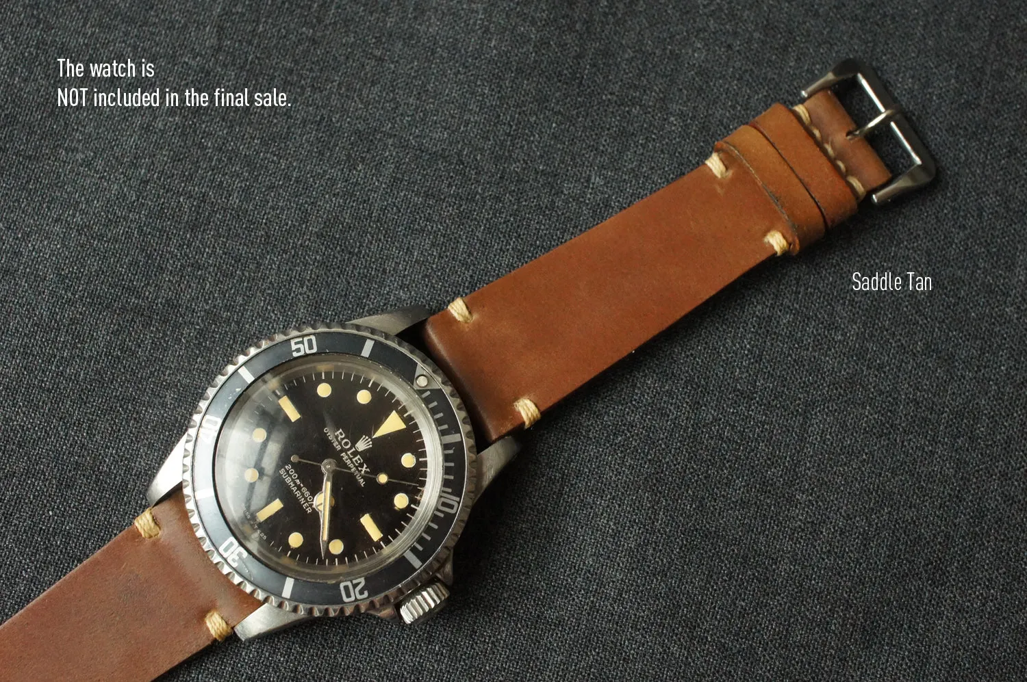 SADDLE TAN NATURAL HORWEEN SHELL CORDOVAN CUSTOM MADE STRAP