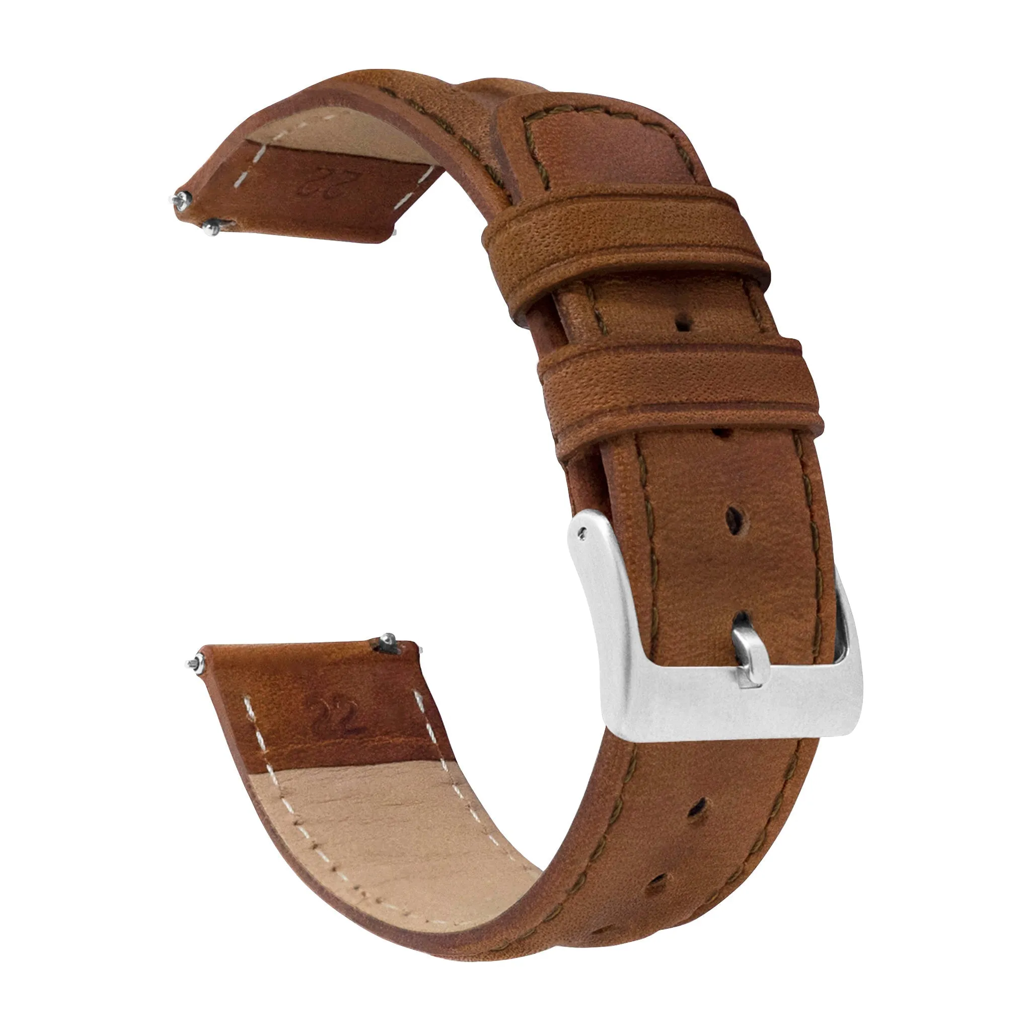 Samsung Galaxy Watch Active 2 Classic Horween Leather Caramel Brown Watch Band