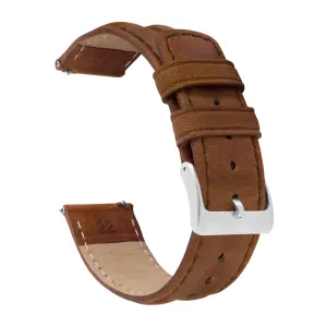 Samsung Galaxy Watch Active 2 Classic Horween Leather Caramel Brown Watch Band