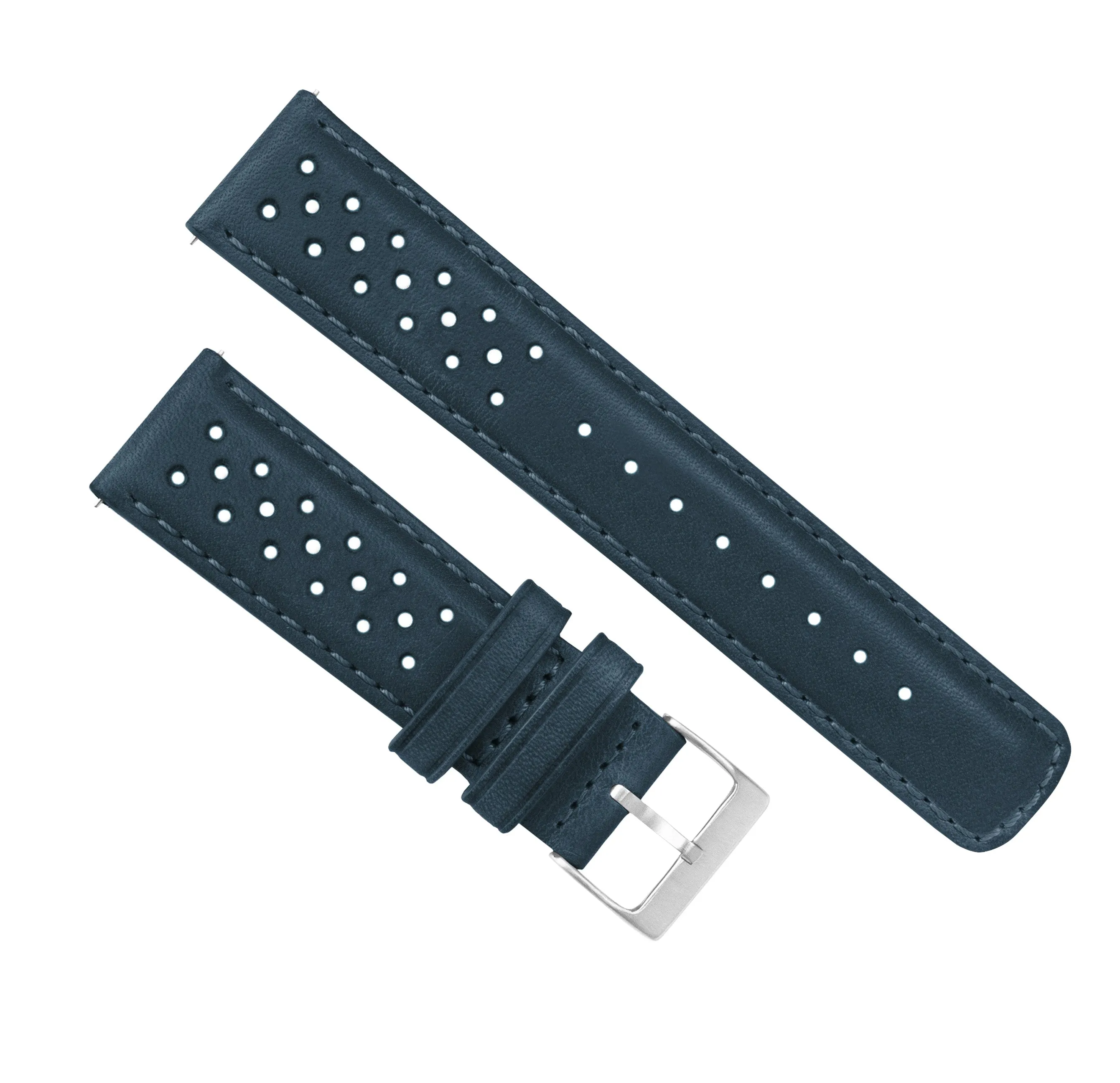 Samsung Galaxy Watch Active 2 Racing Horween Leather Navy Blue Watch Band