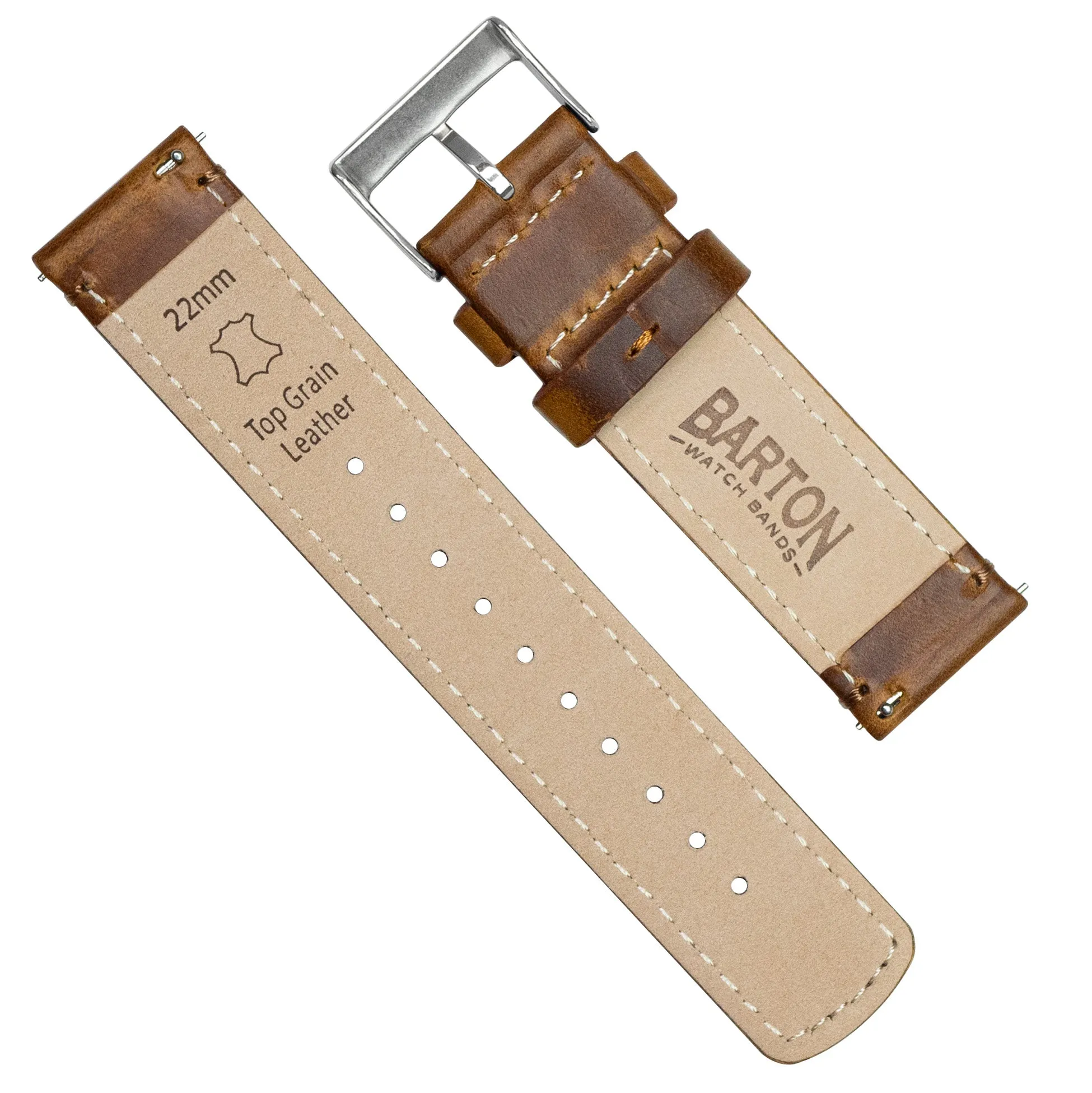 Samsung Galaxy Watch Active 2 Weathered Brown Leather Watch Band