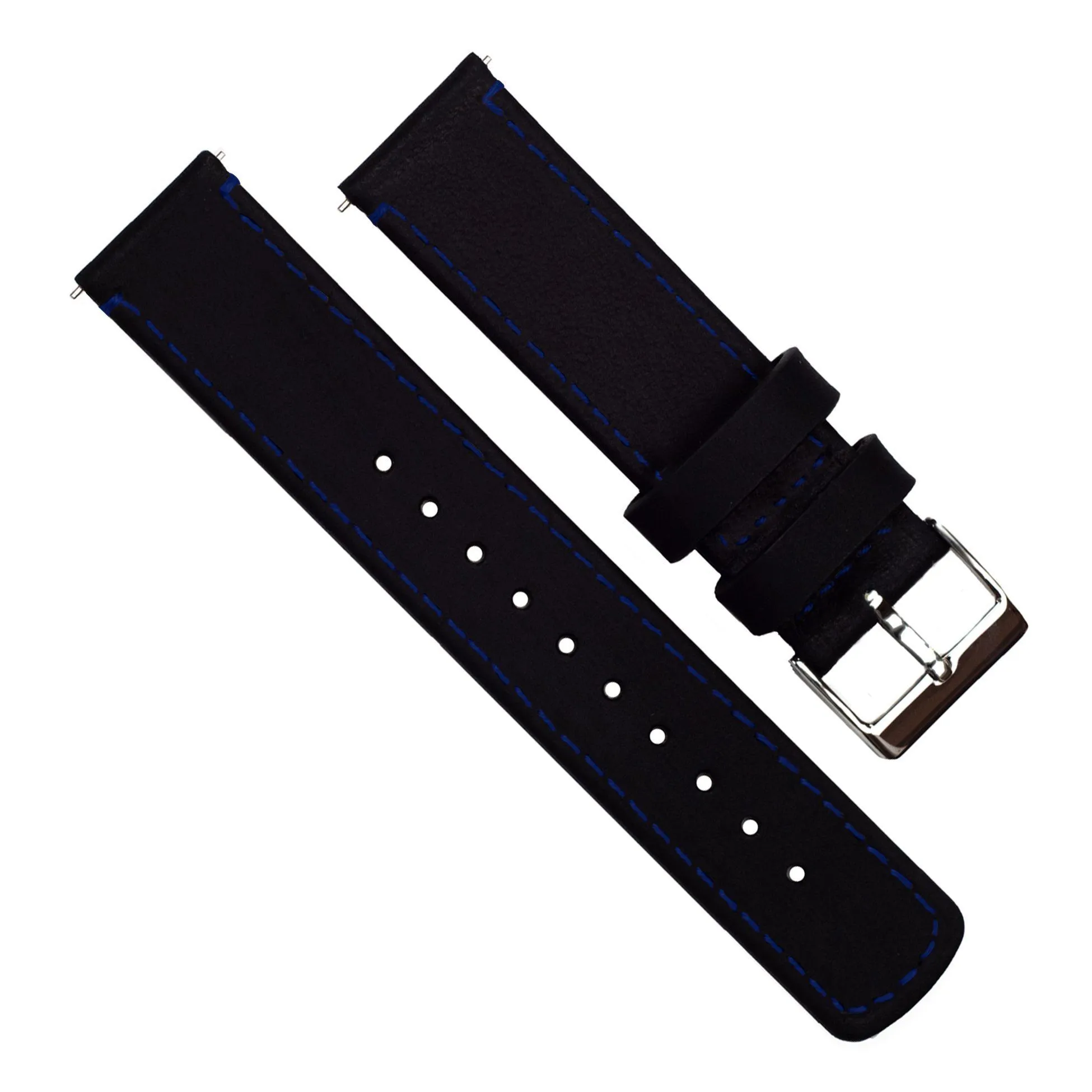 Samsung Galaxy Watch Active Black Leather Stitching Watch Band