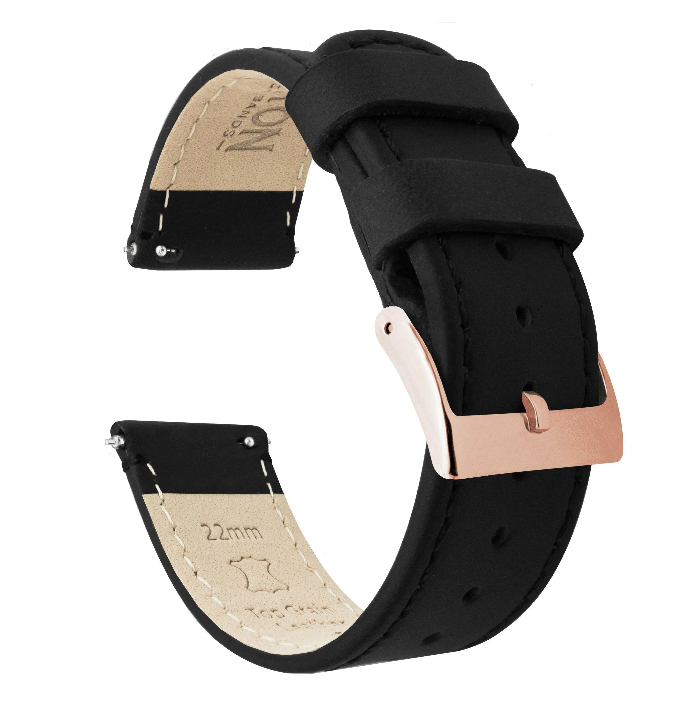 Samsung Galaxy Watch Active Black Leather Stitching Watch Band