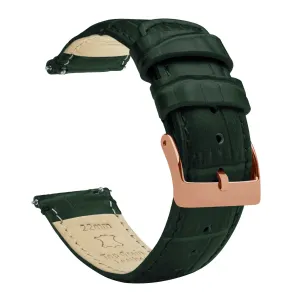 Samsung Galaxy Watch Active Forest Green Alligator Grain Leather Watch Band