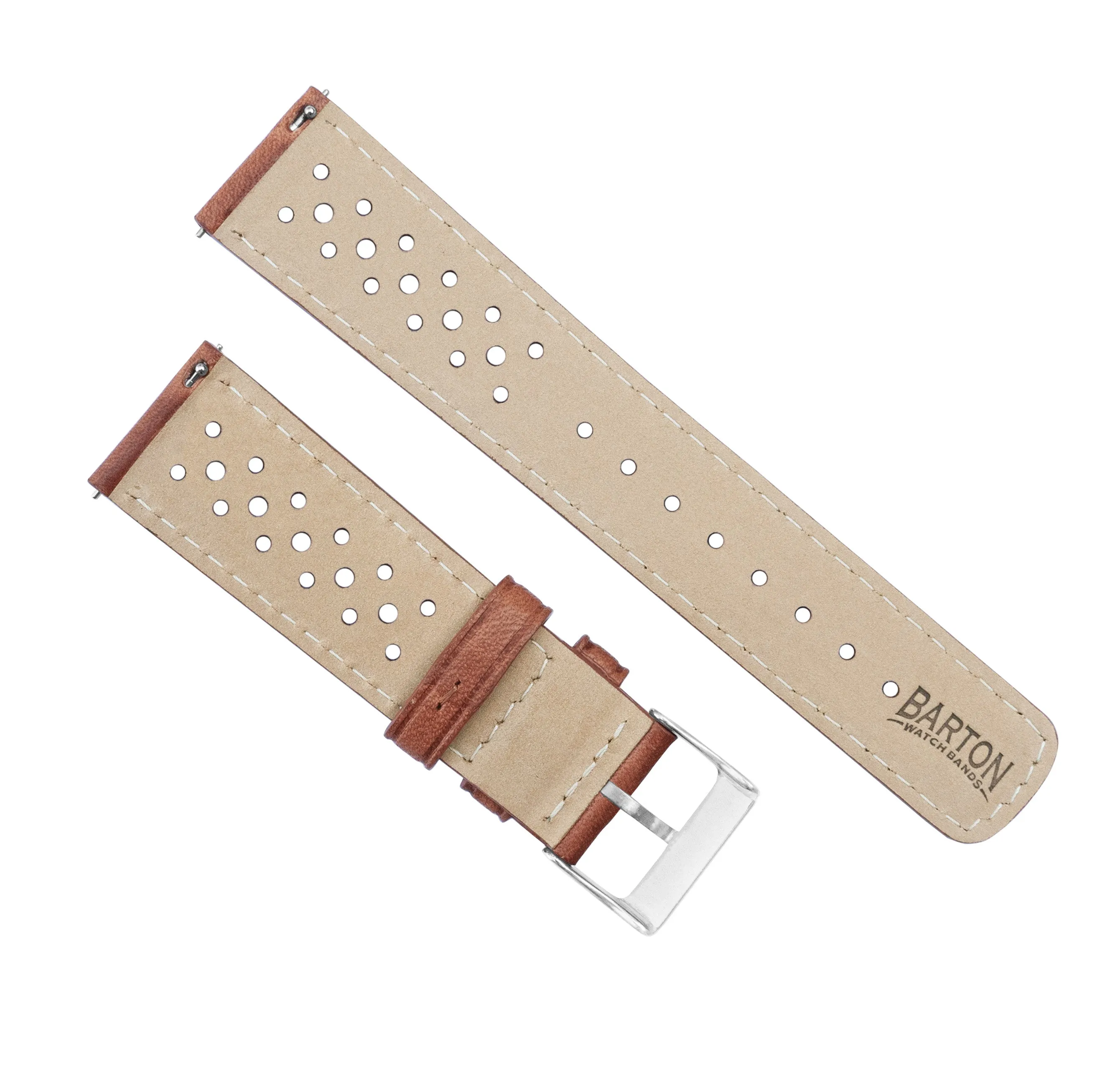 Samsung Galaxy Watch Active Racing Horween Leather Caramel Brown Watch Band