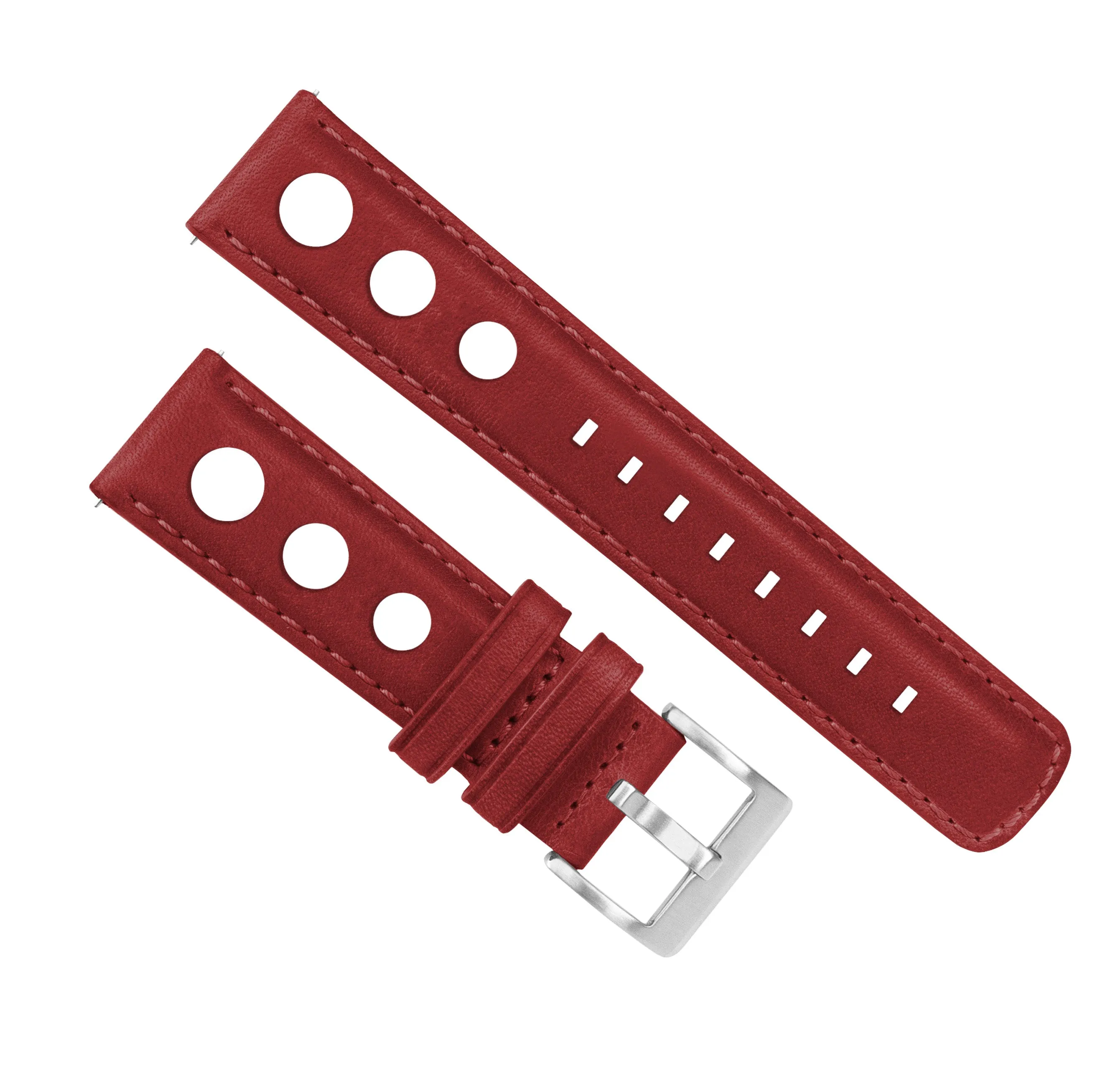 Samsung Galaxy Watch Active Rally Horween Leather Crimson Red Watch Band