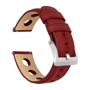 Samsung Galaxy Watch Active Rally Horween Leather Crimson Red Watch Band