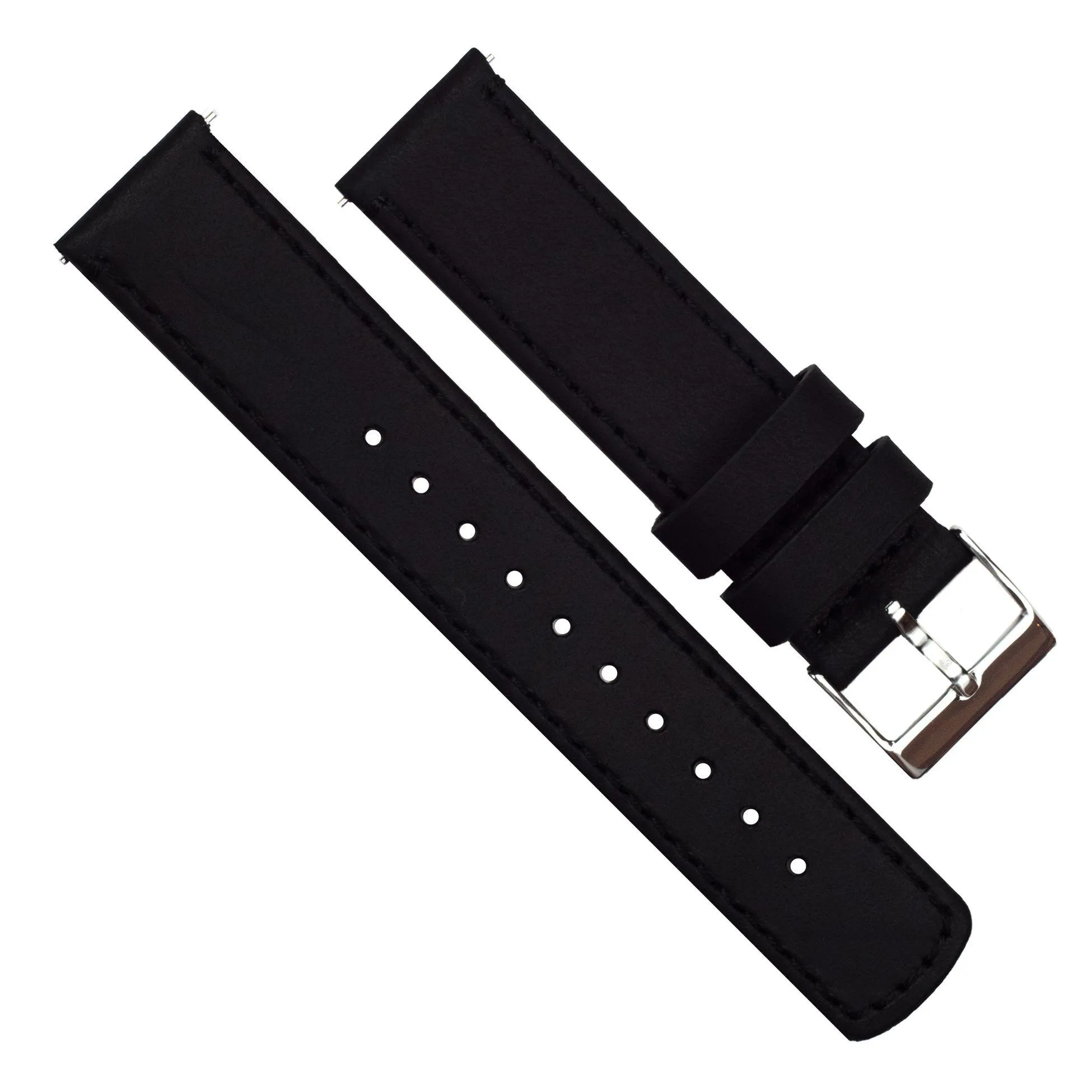 Samsung Galaxy Watch Black Leather Stitching Watch Band