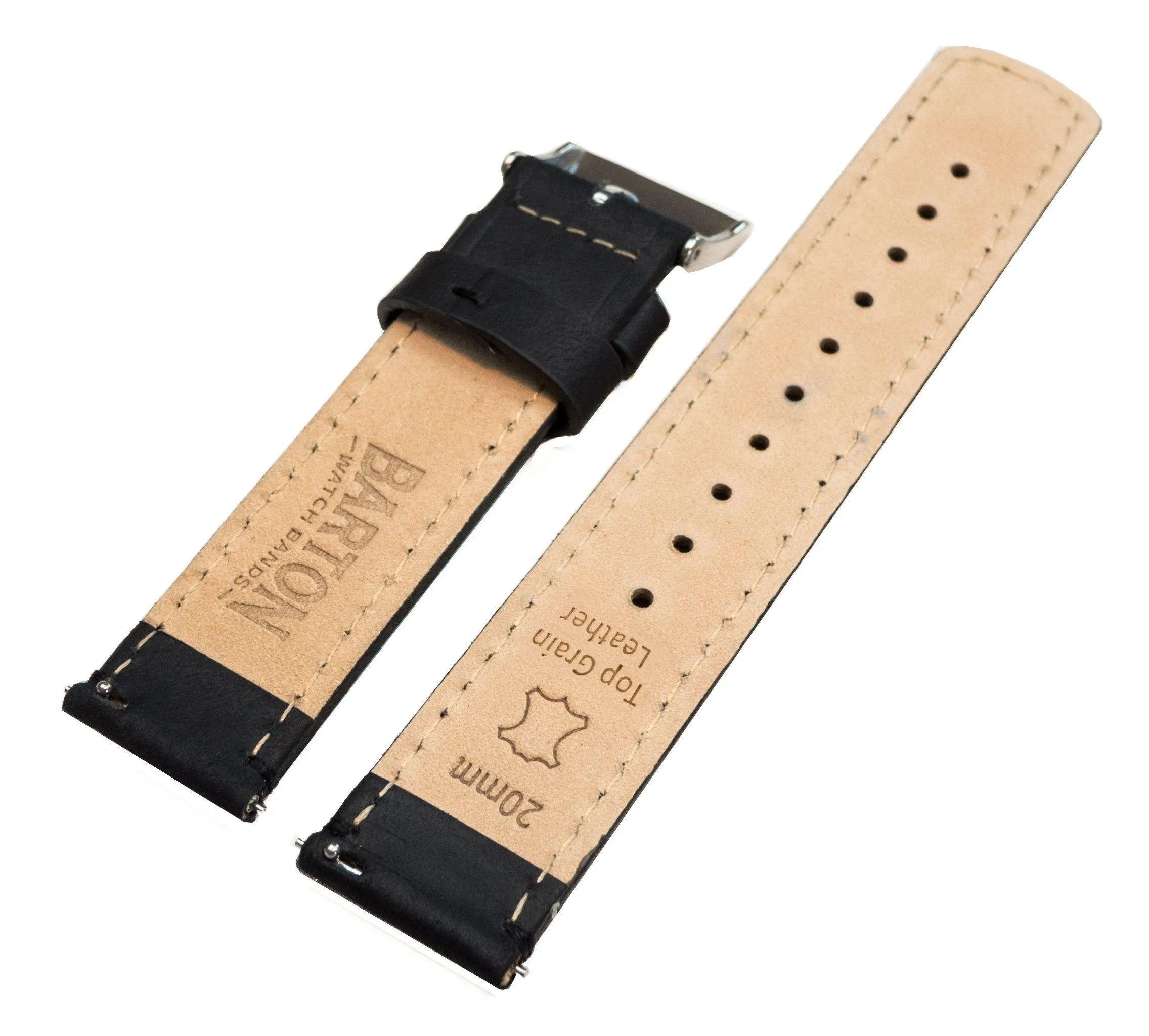 Samsung Galaxy Watch Black Leather Stitching Watch Band