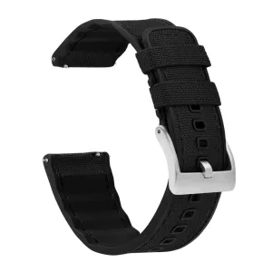 Samsung Galaxy Watch3 Cordrua Fabric Silicone Hybrid Black Watch Band