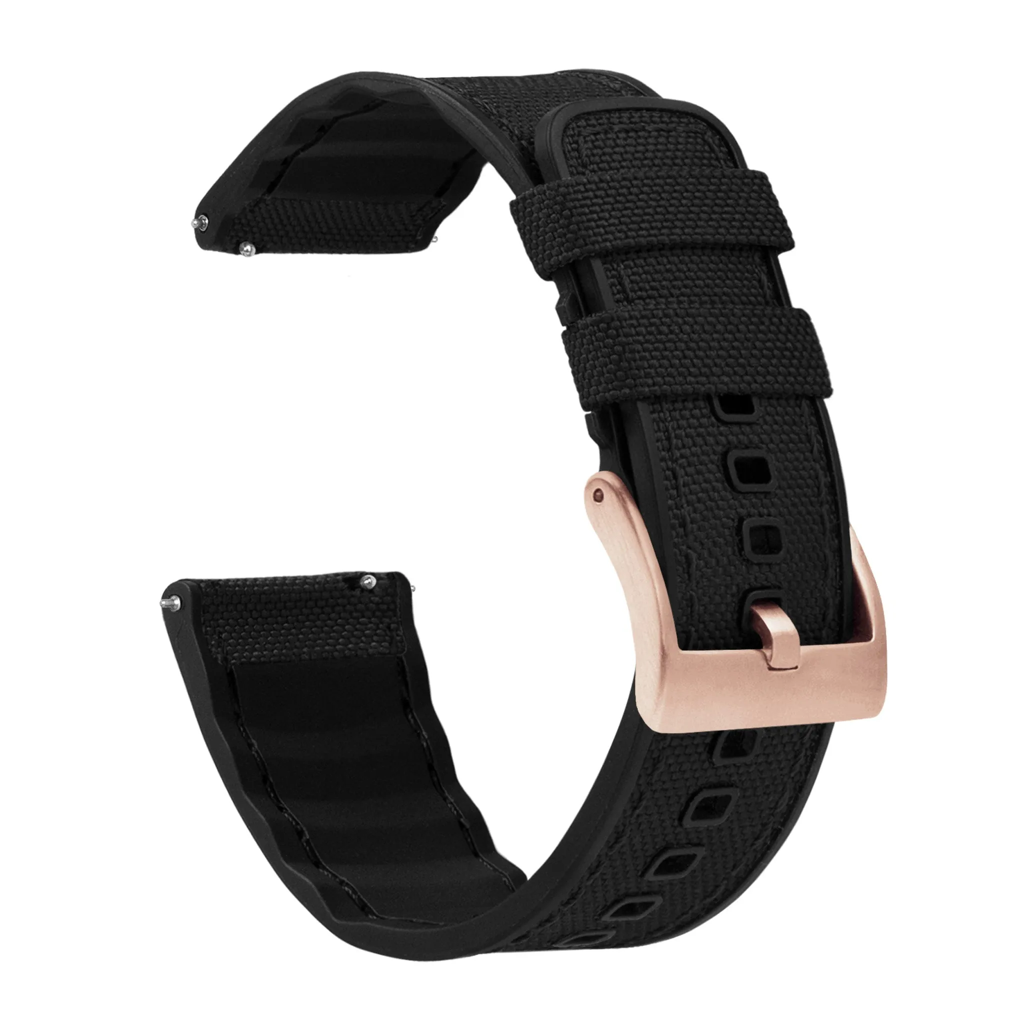 Samsung Galaxy Watch3 Cordrua Fabric Silicone Hybrid Black Watch Band