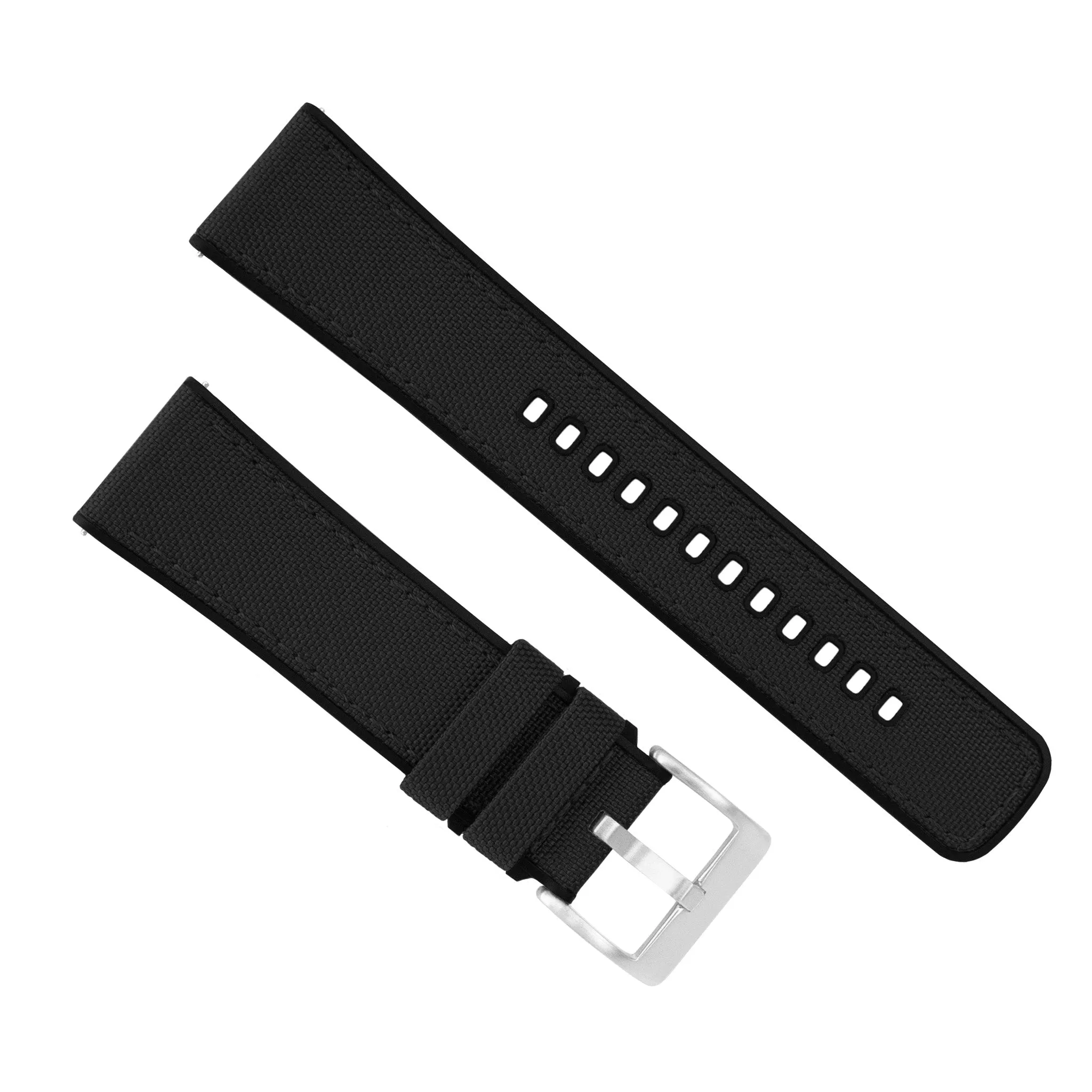 Samsung Galaxy Watch3 Cordrua Fabric Silicone Hybrid Black Watch Band
