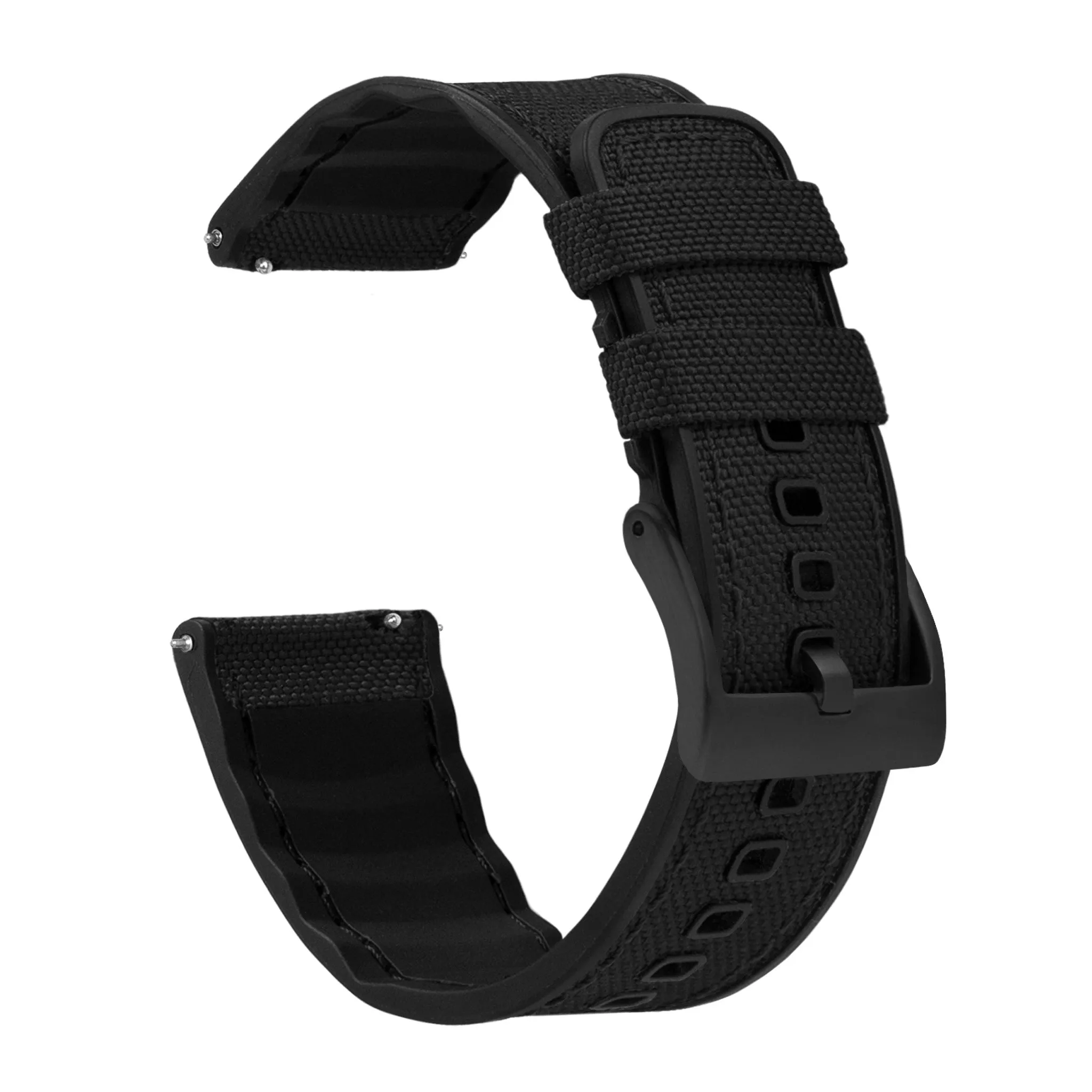 Samsung Galaxy Watch3 Cordrua Fabric Silicone Hybrid Black Watch Band