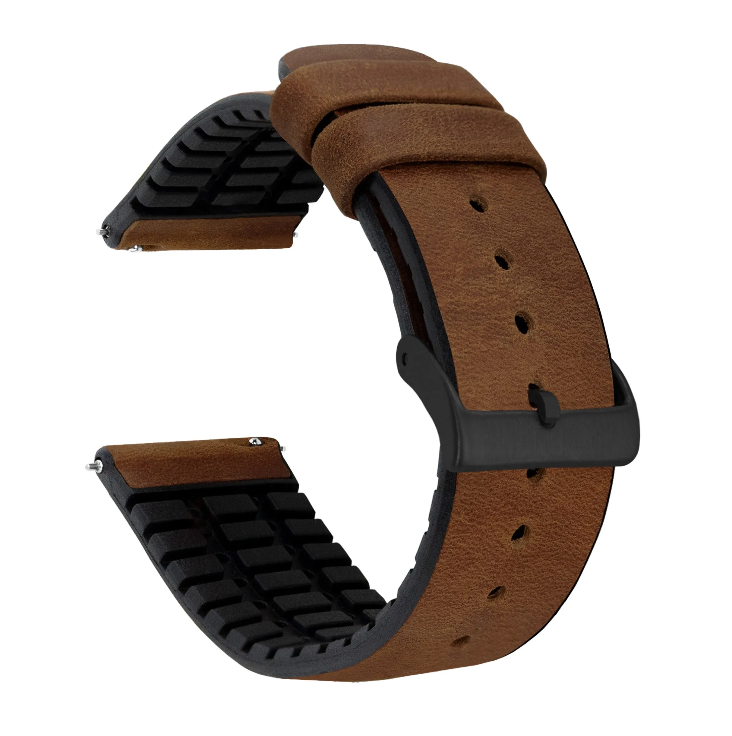 Samsung Galaxy Watch3 Leather And Rubber Hybrid Oak Brown Watch Band