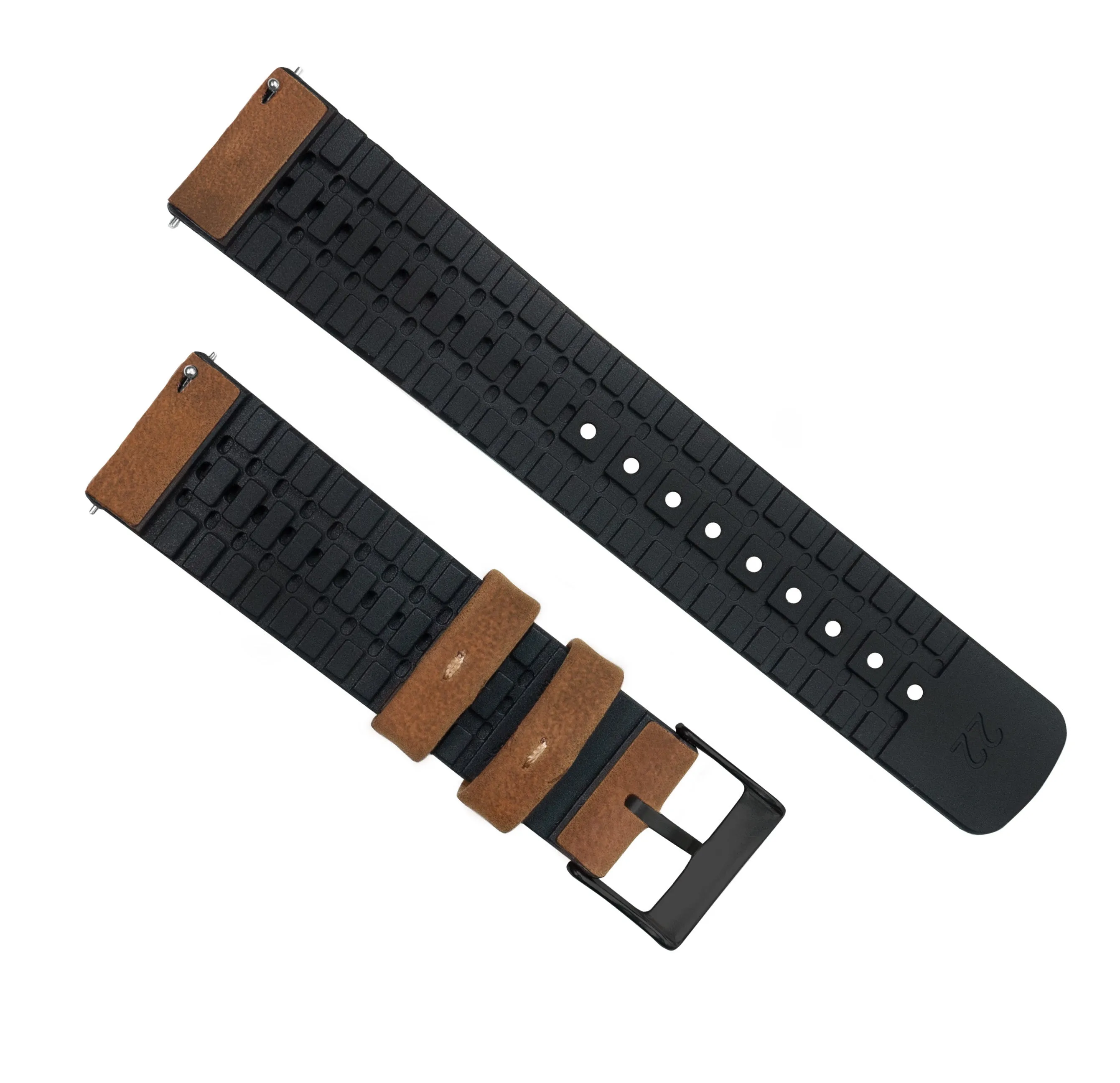Samsung Galaxy Watch3 Leather And Rubber Hybrid Oak Brown Watch Band