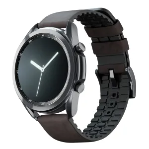 Samsung Galaxy Watch3 Leather And Rubber Hybrid Smoke Brown Watch Band