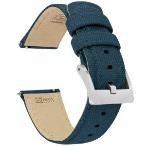 Samsung Galaxy Watch3 Sailcloth Quick Release Navy Blue Watch Band