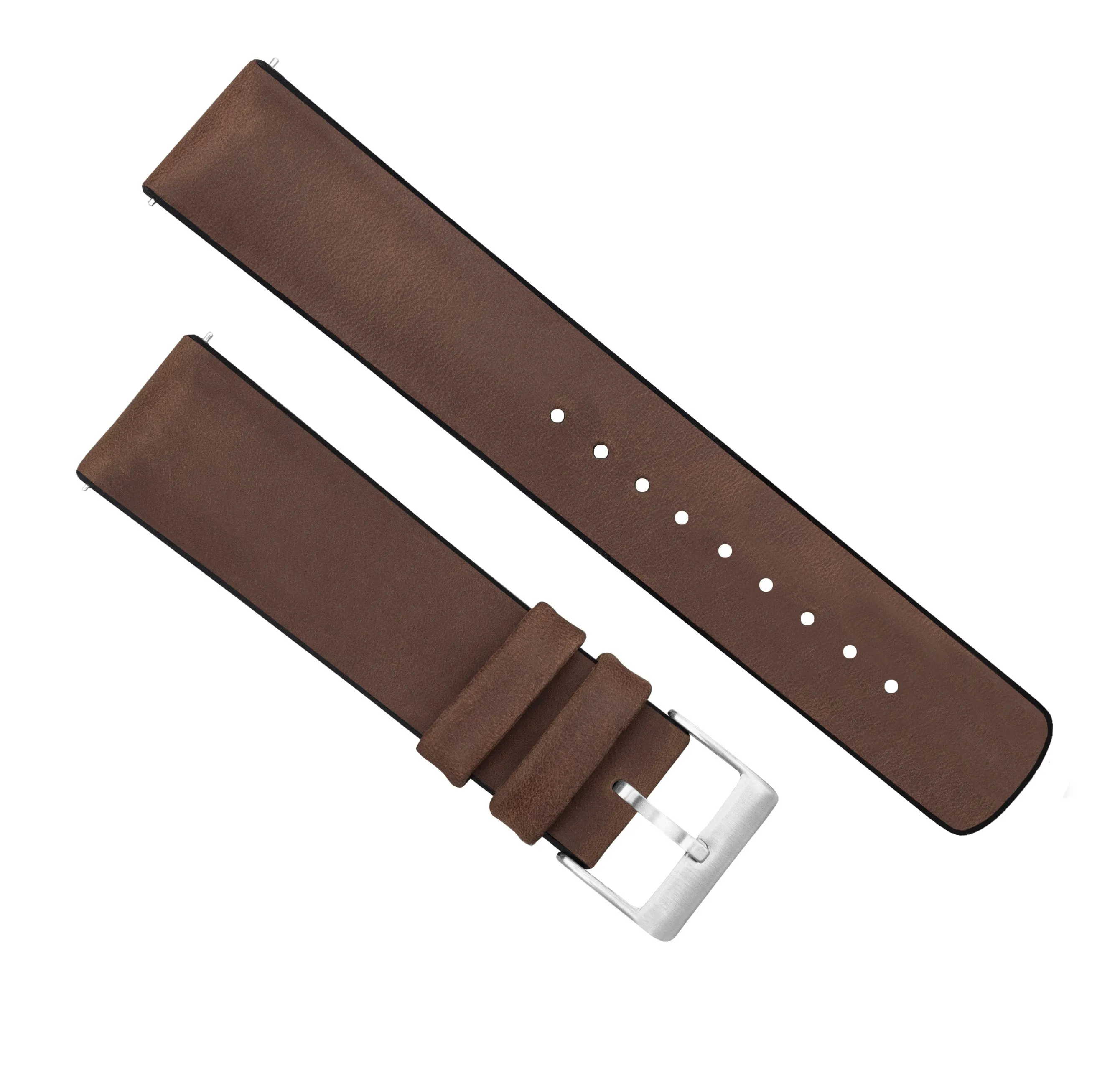 Samsung Galaxy Watch4 Leather And Rubber Hybrid Walnut Brown Watch Band