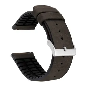 Samsung Galaxy Watch5 Leather And Rubber Hybrid Smoke Brown Watch Band