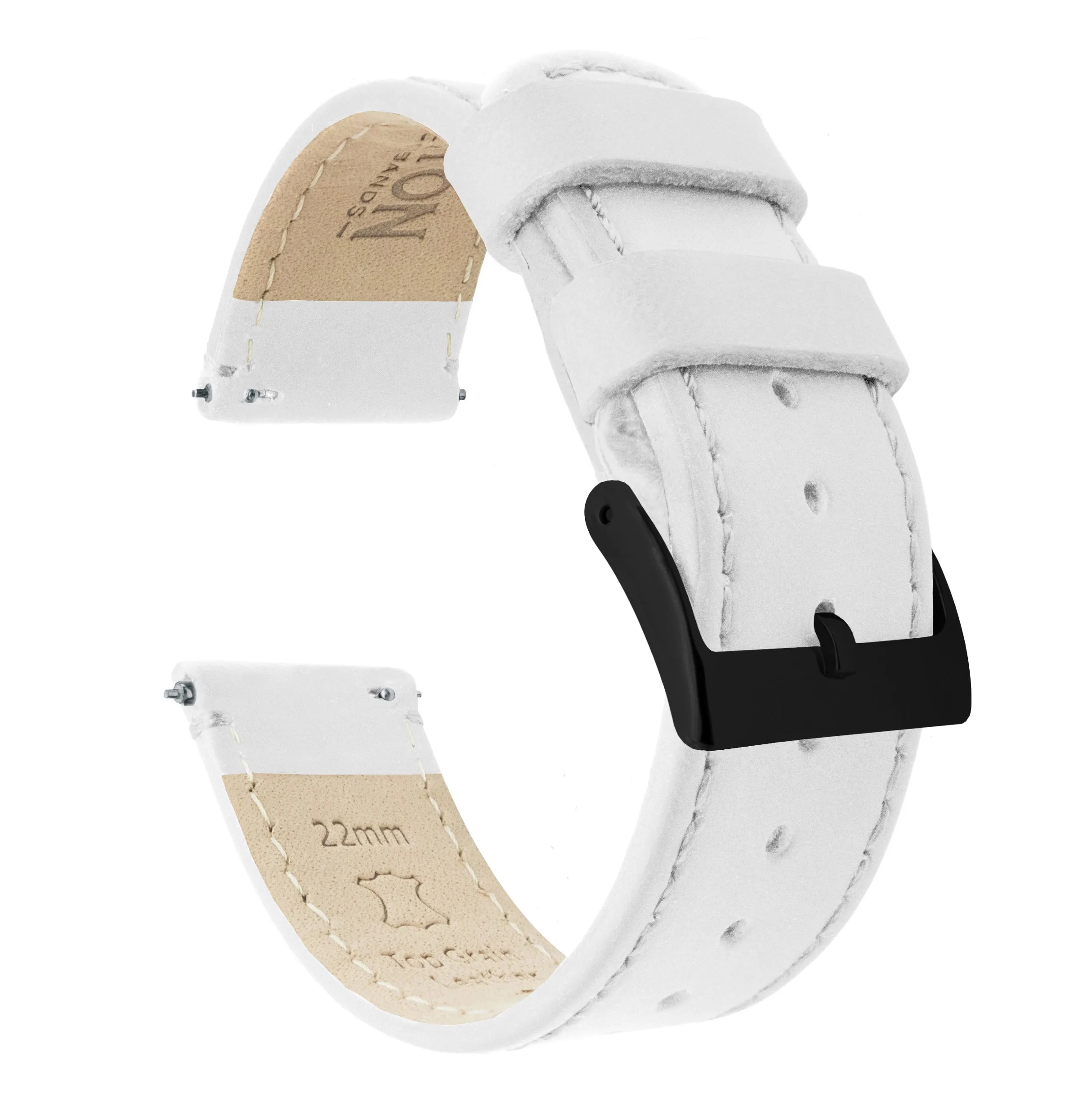 Samsung Galaxy Watch5 White Leather Stitching Watch Band