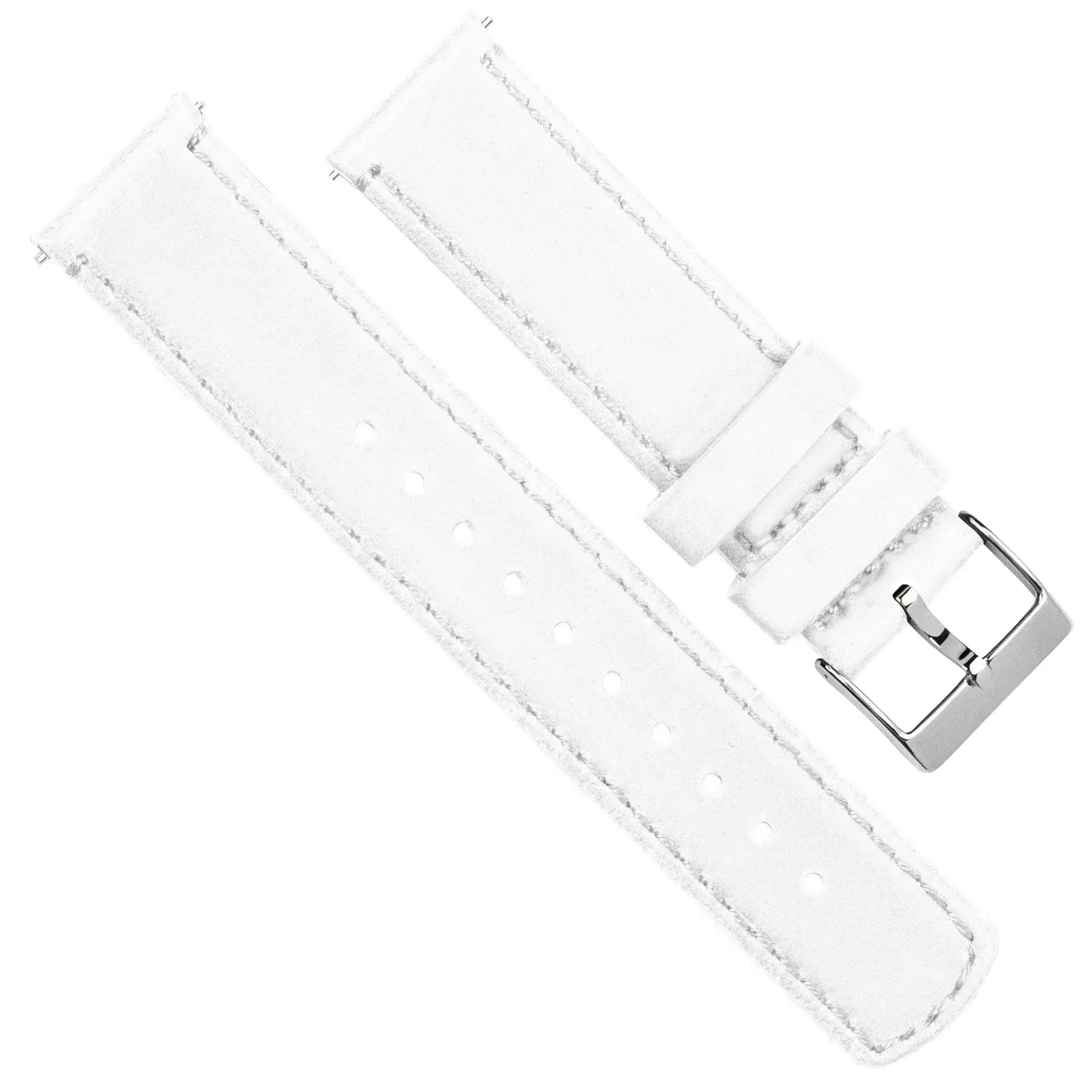 Samsung Galaxy Watch5 White Leather Stitching Watch Band