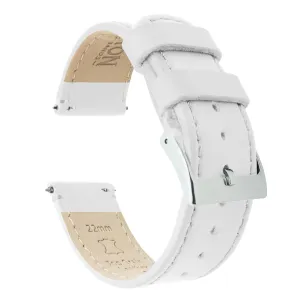 Samsung Galaxy Watch5 White Leather Stitching Watch Band