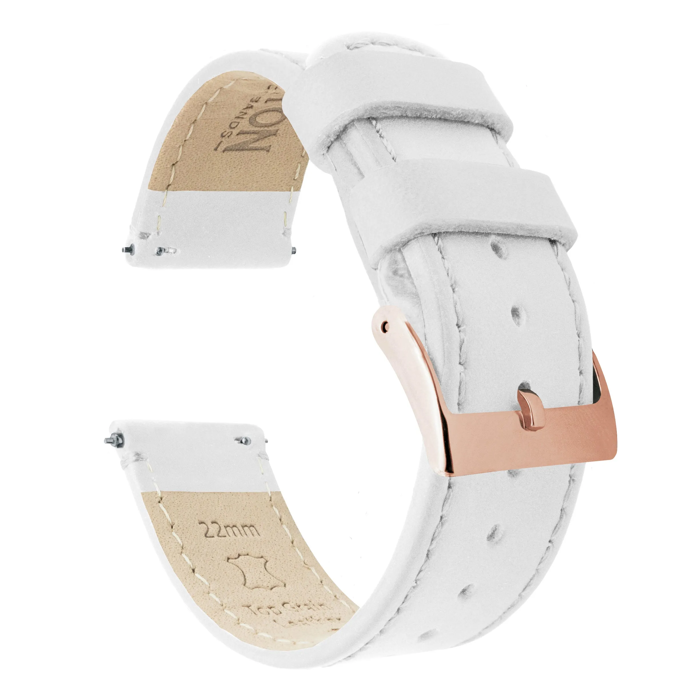 Samsung Galaxy Watch5 White Leather Stitching Watch Band