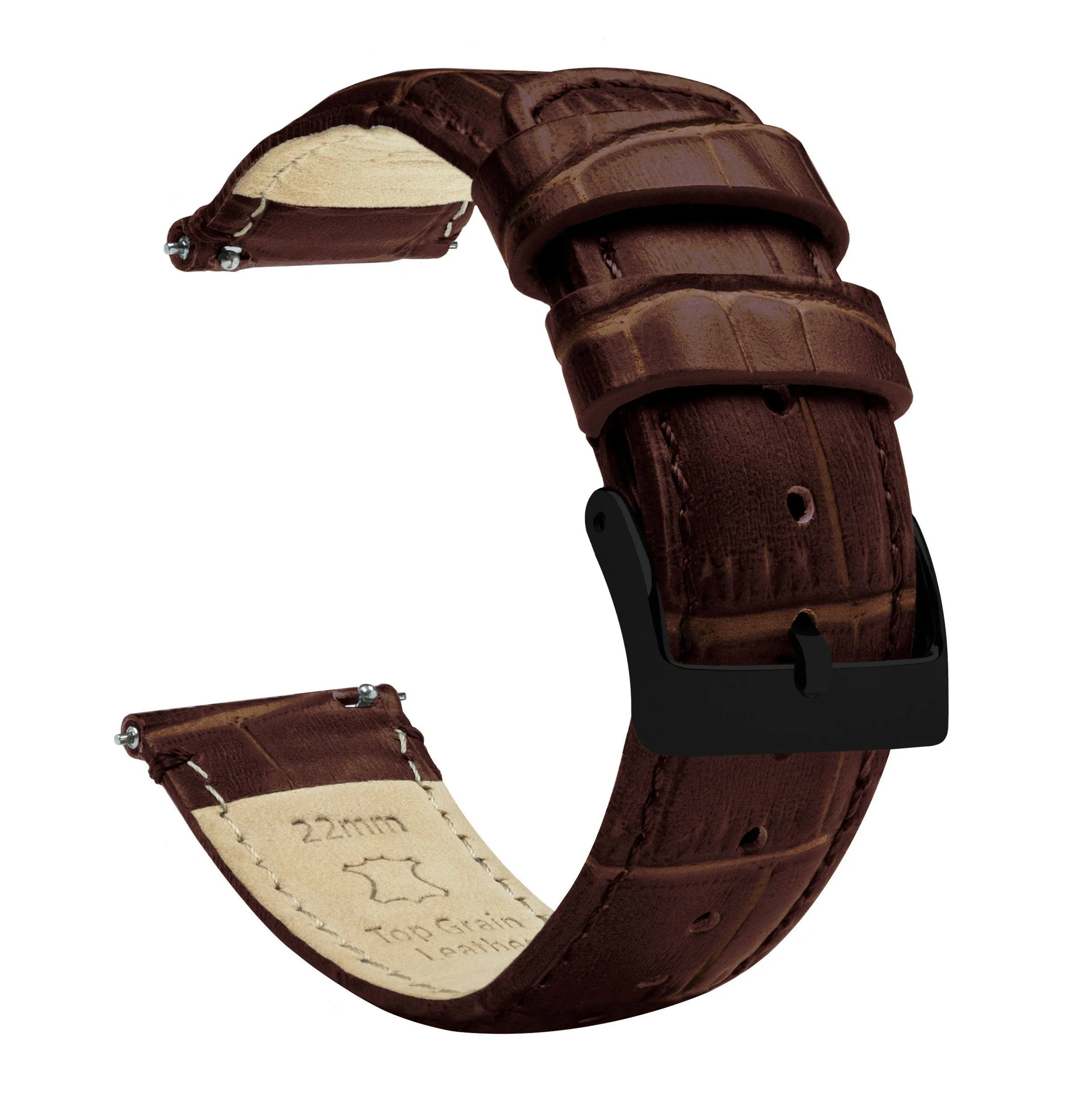 Samsung Galaxy Watch6 Coffee Brown Alligator Grain Leather Watch Band