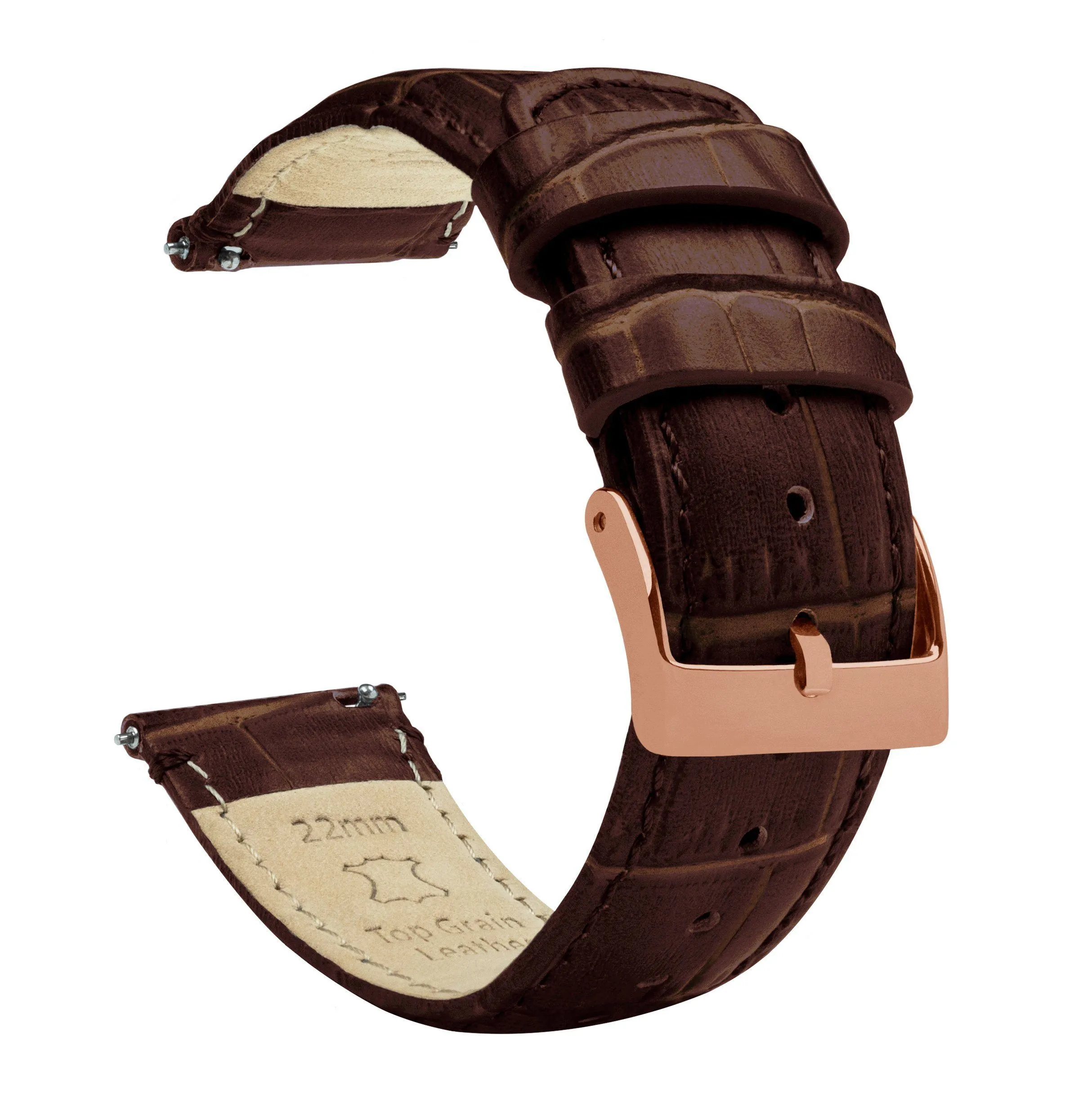 Samsung Galaxy Watch6 Coffee Brown Alligator Grain Leather Watch Band