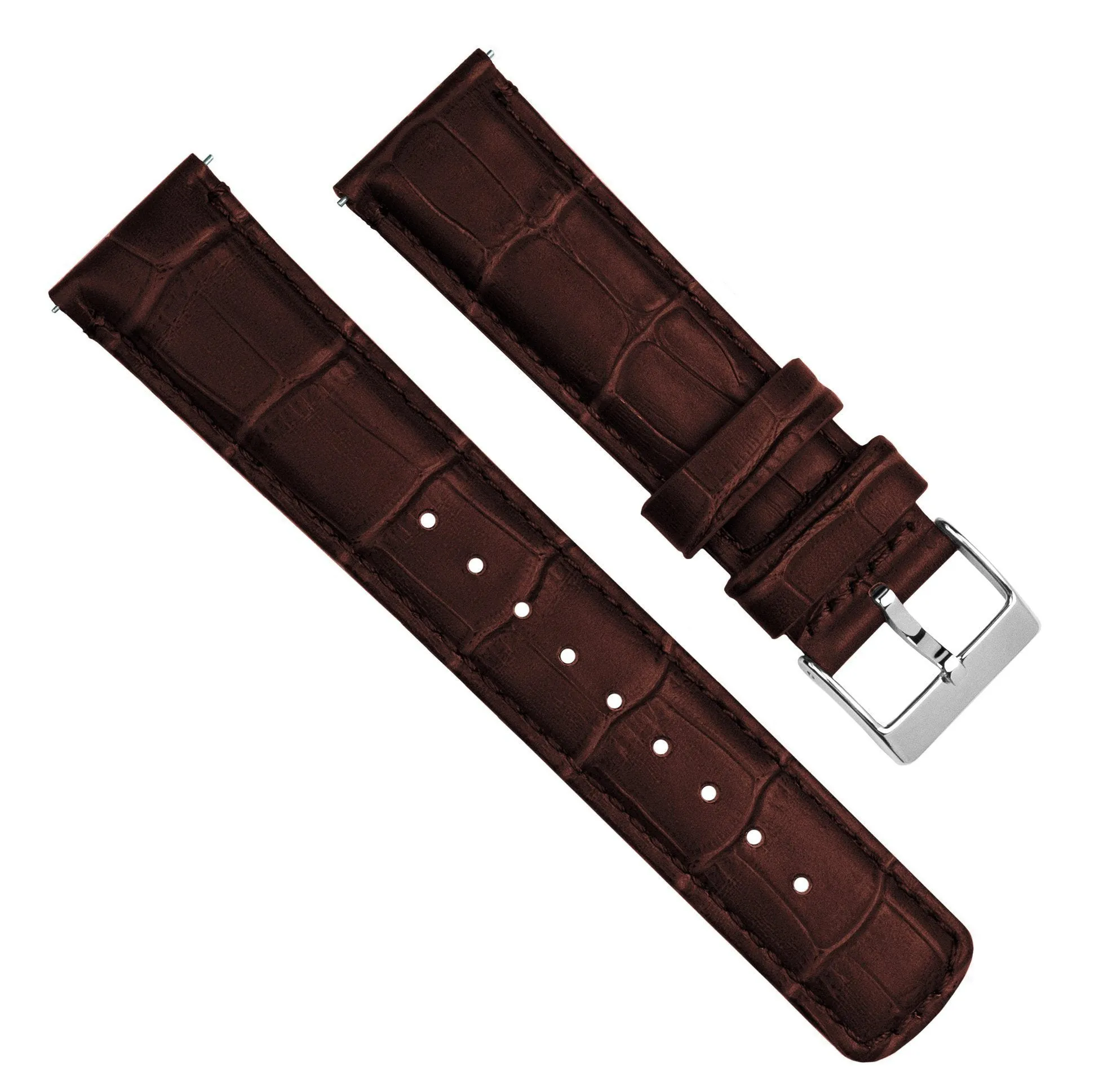 Samsung Galaxy Watch6 Coffee Brown Alligator Grain Leather Watch Band