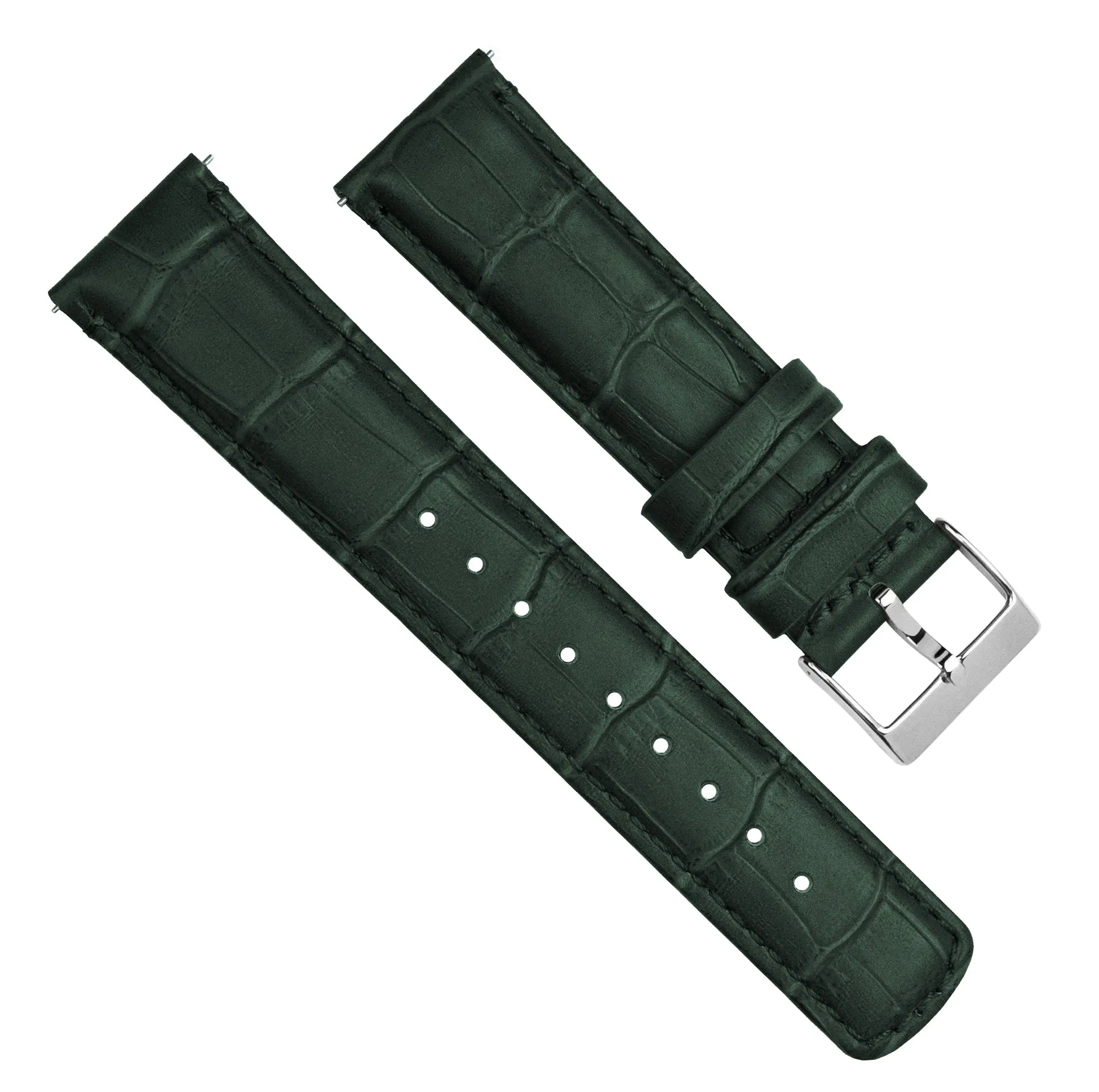 Samsung Galaxy Watch6 Forest Green Alligator Grain Leather Watch Band