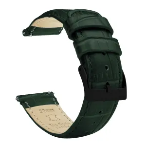 Samsung Galaxy Watch6 Forest Green Alligator Grain Leather Watch Band